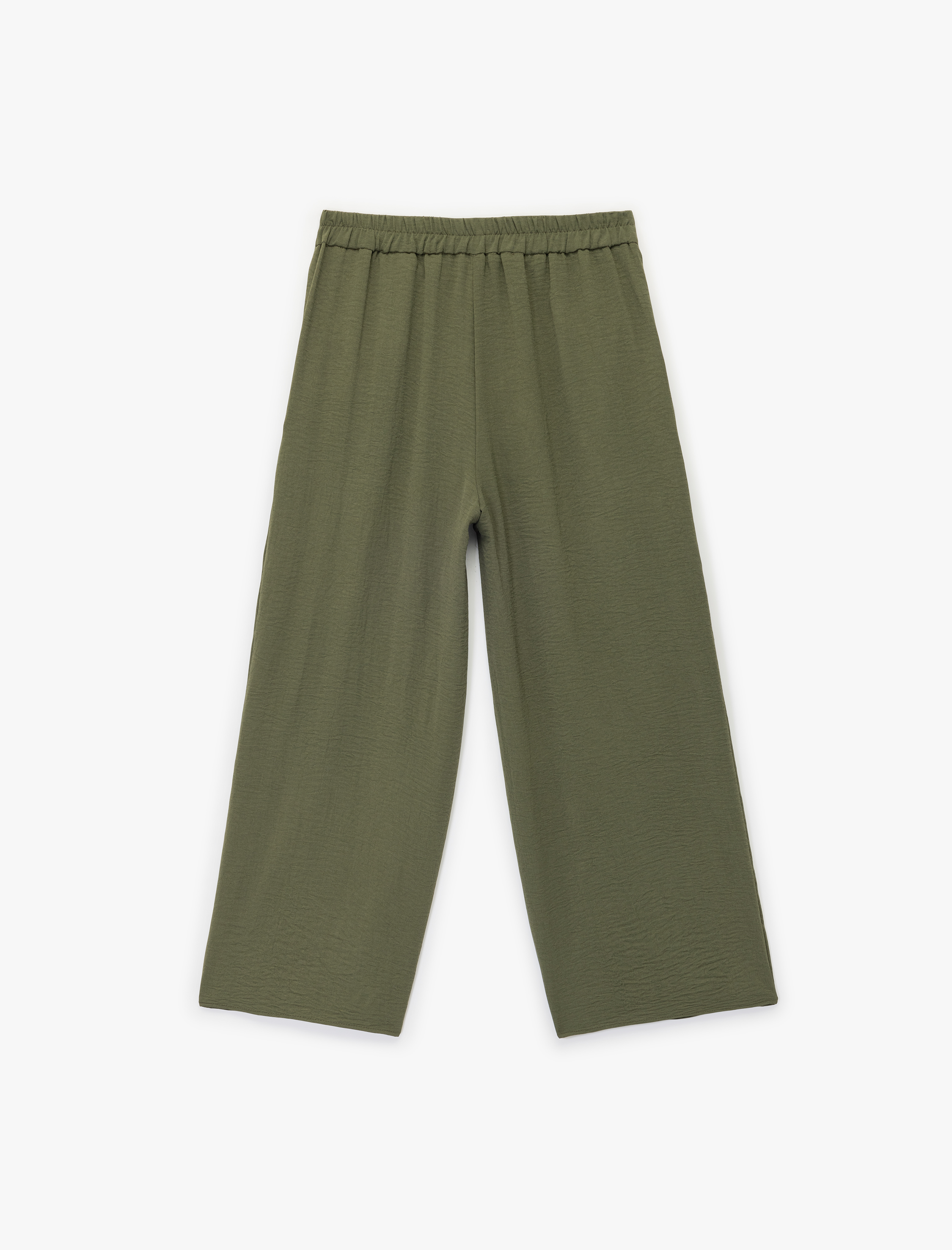 Aerobin Kumaş Pileli Cepli Culotte Fit Kısa Bol Kısa Paça Pantolon