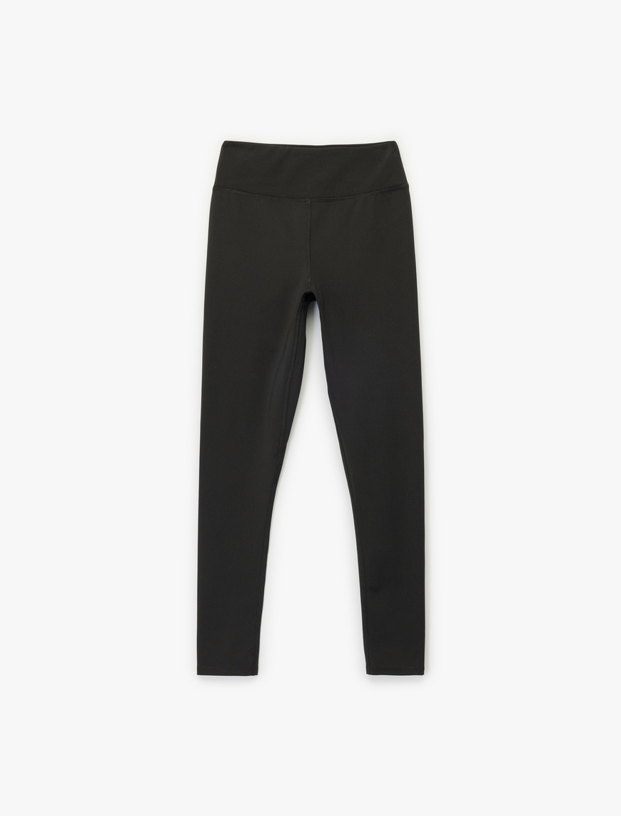   Standart Bel Skinny Fit Dikiş Detaylı Spor Tayt