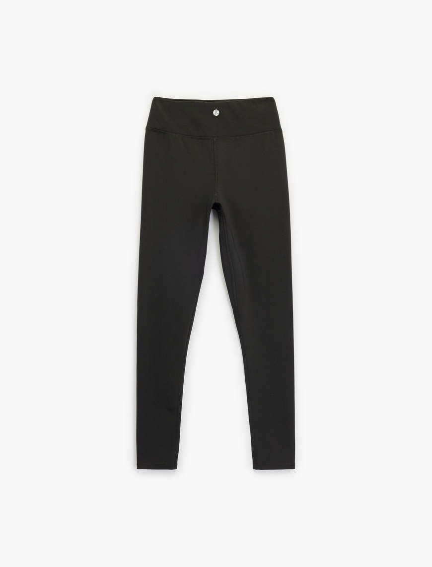   Standart Bel Skinny Fit Dikiş Detaylı Spor Tayt