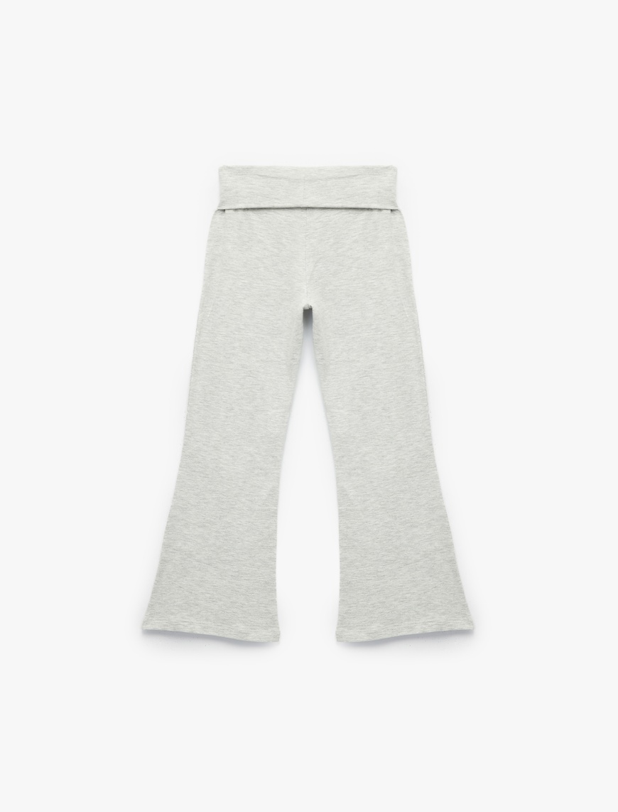  Kız Çocuk Pamuklu İspanyol Paça Slim Fit Basic Pantolon