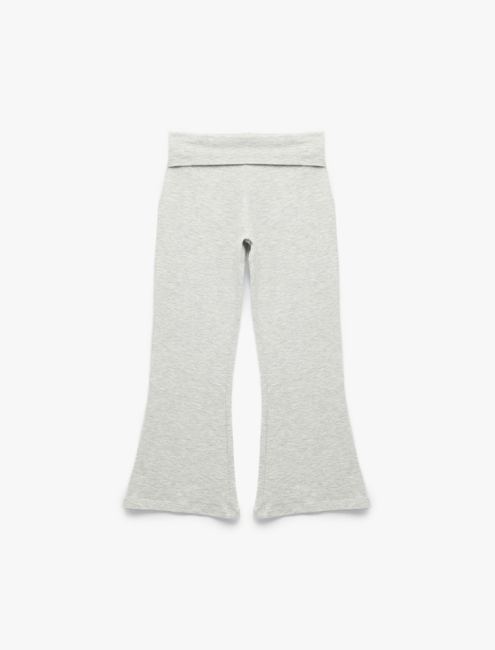 Kız Çocuk Pamuklu İspanyol Paça Slim Fit Basic Pantolon