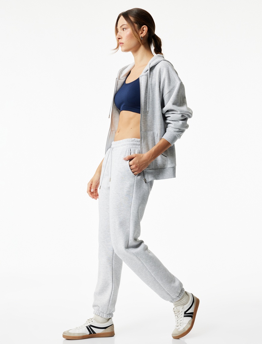   Beli Lastikli Cep Detaylı Şardonlu Basic Jogger Eşofman Altı