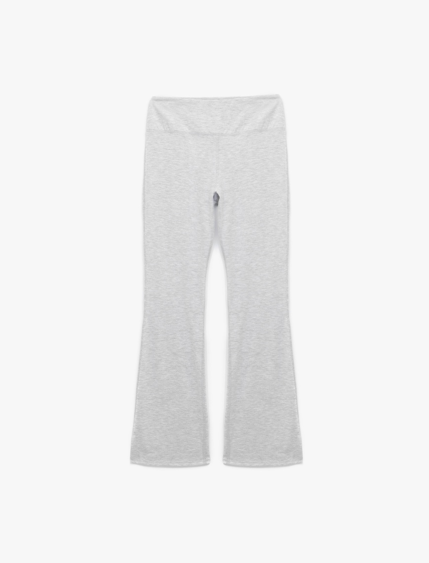   Yüksek Bel Slim Fit İspanyol Paça Spor Tayt