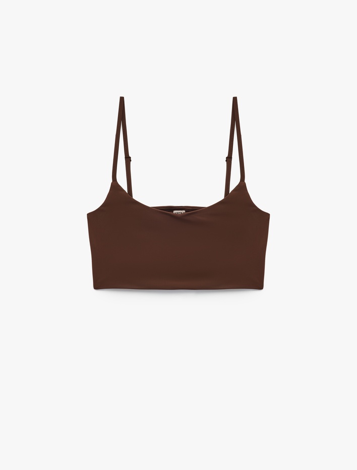  Skinny Dikişsiz İnce Askılı Yarım Atlet