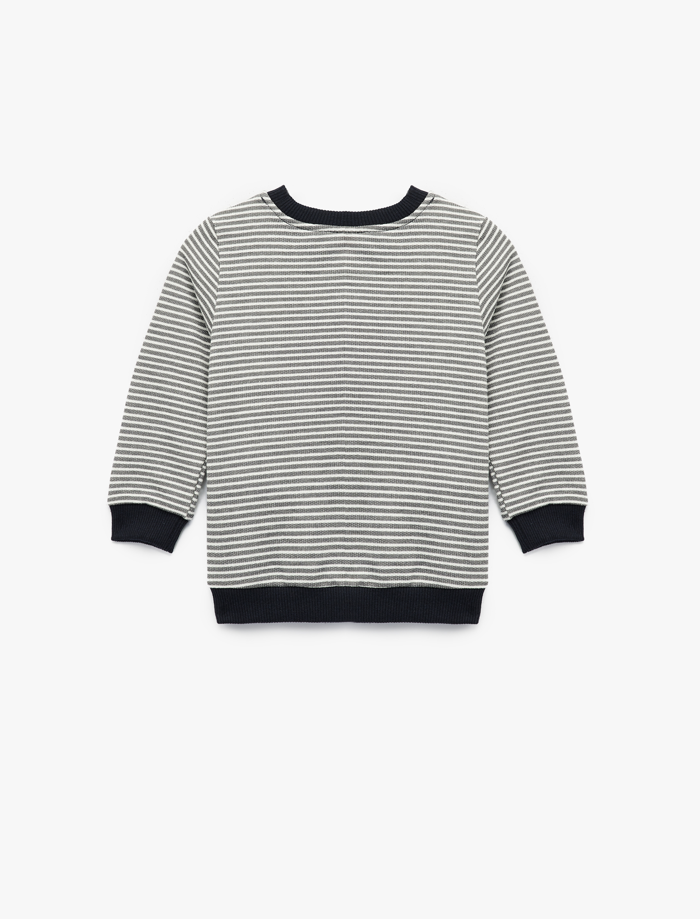  Erkek Bebek Uzun Kollu Bisiklet Yaka Hayvan Nakışlı Sweatshirt