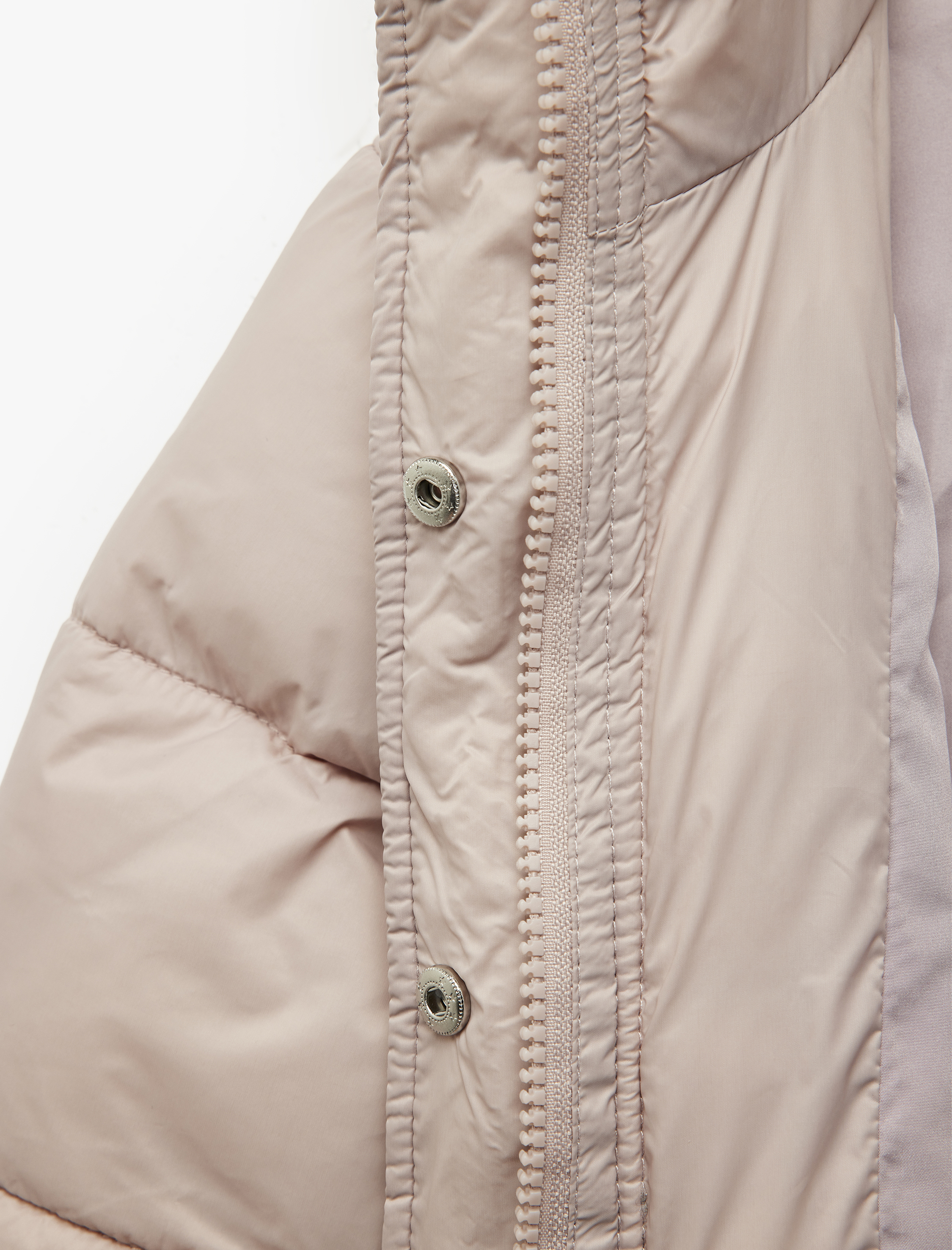  Kız Bebek Dik Yaka Uzun Kollu Fermuarlı Cepli Şişme Mont