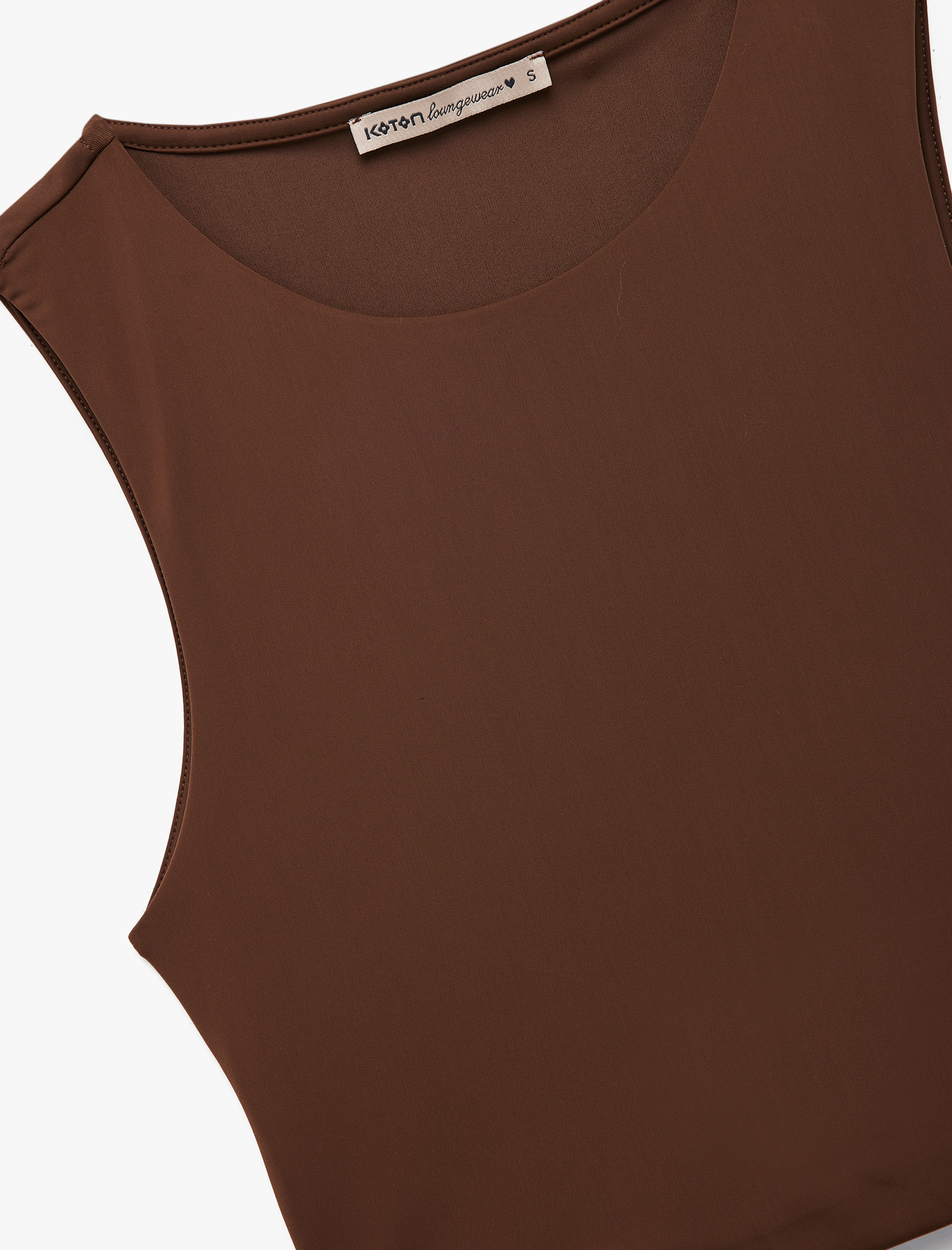 Skinny Bisiklet Yaka Kolsuz Crop Top