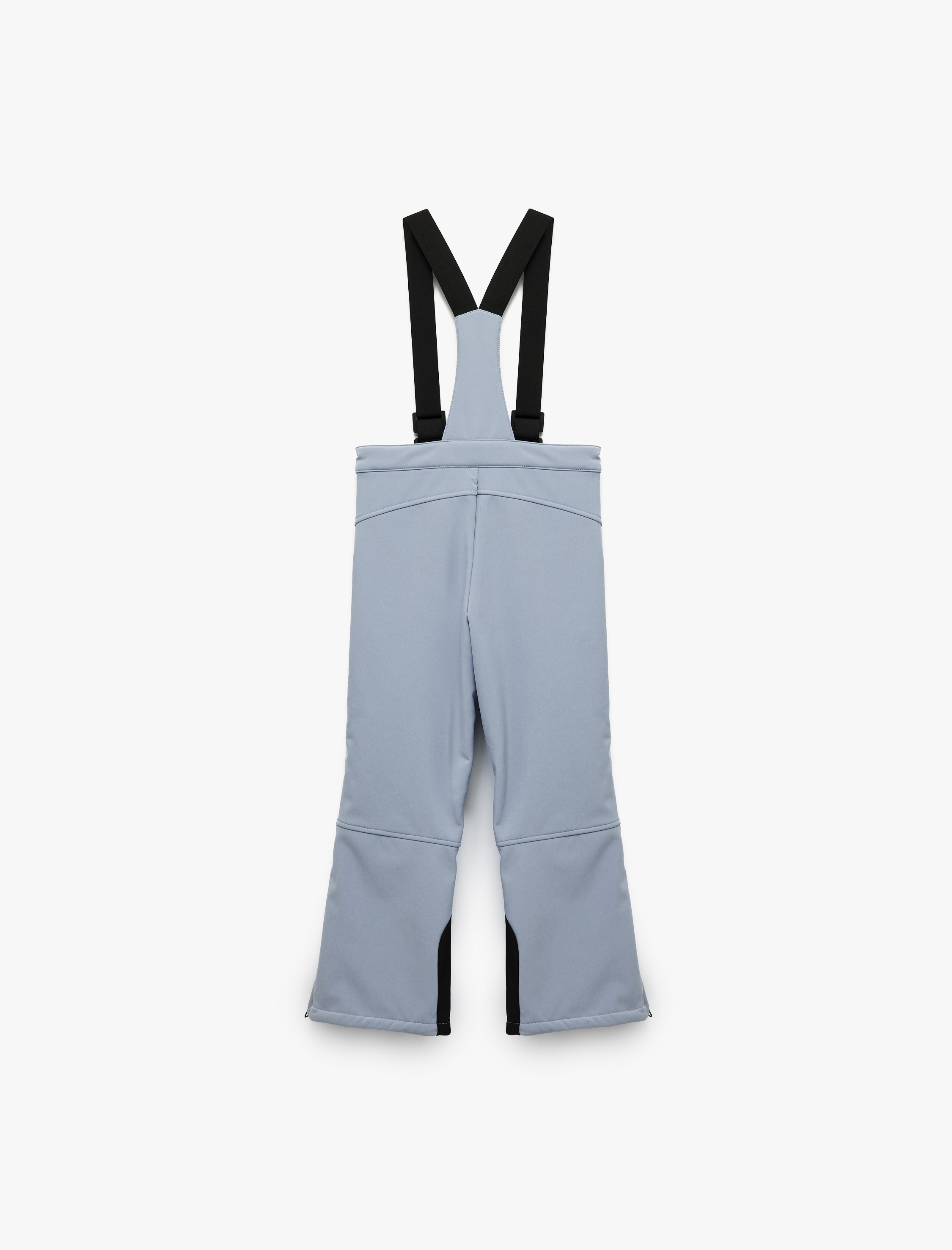  Kız Çocuk Yüksek Bel Bol Paça Fermuarlı Cepli Su İtici Askılı Kayak Pantolonu