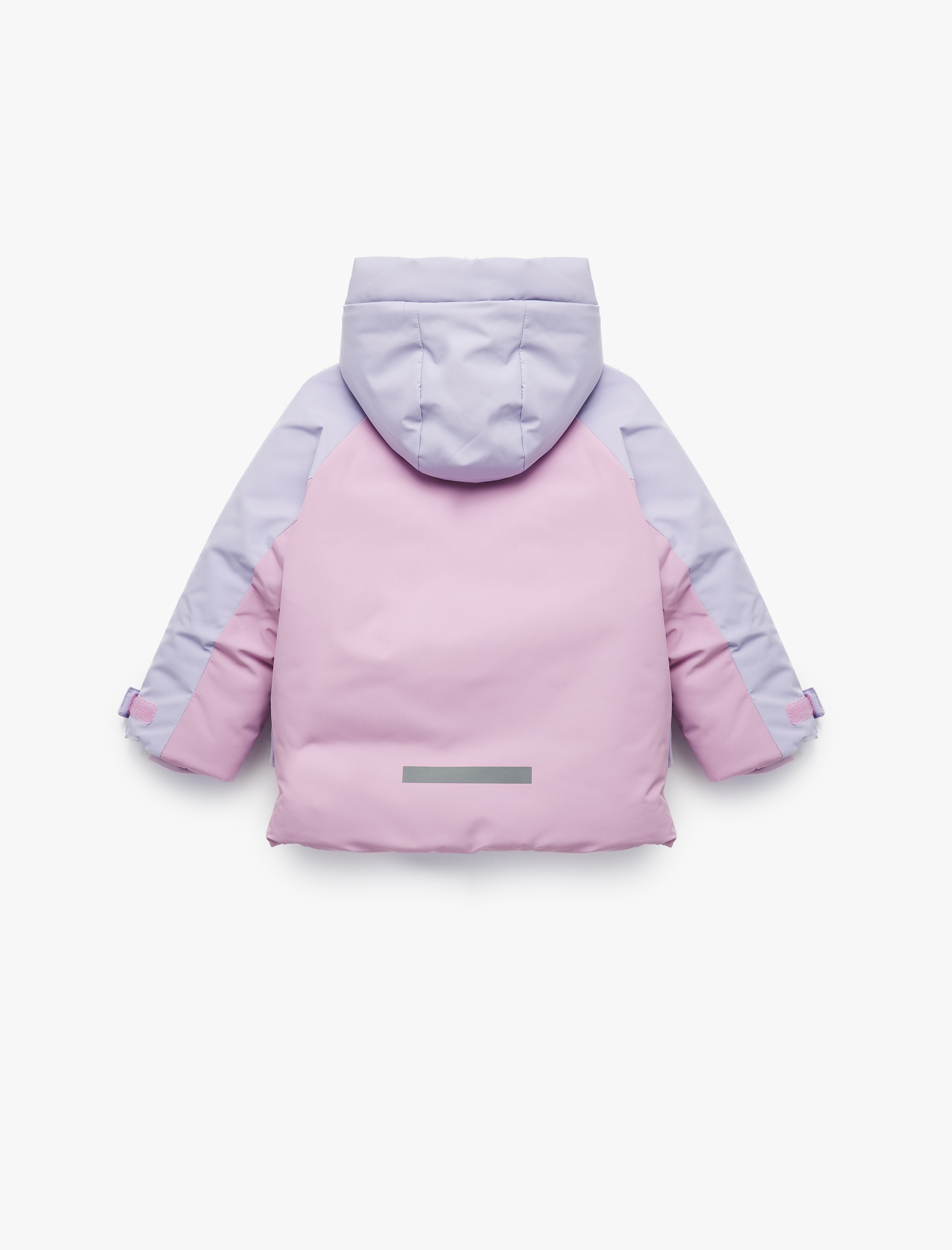  Kız Bebek Uzun Kollu Kapaklı Cep Detaylı Renk Bloklu Fermuarlı Kapşonlu Oversize Mont