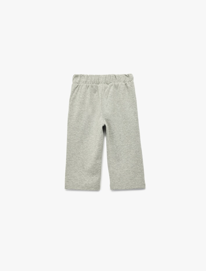 Erkek Bebek Ribanalı Kesik Paça Detaylı Beli Bağcıklı Eşofman Altı