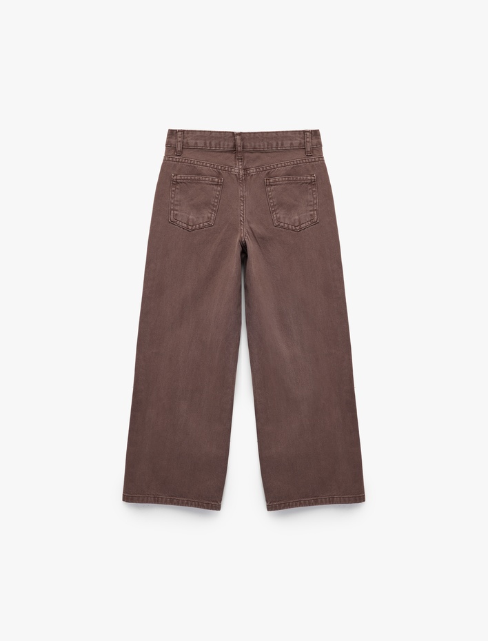 Kız Çocuk Pamuklu Rahat Kesim Balon Fit Jean Pantolon