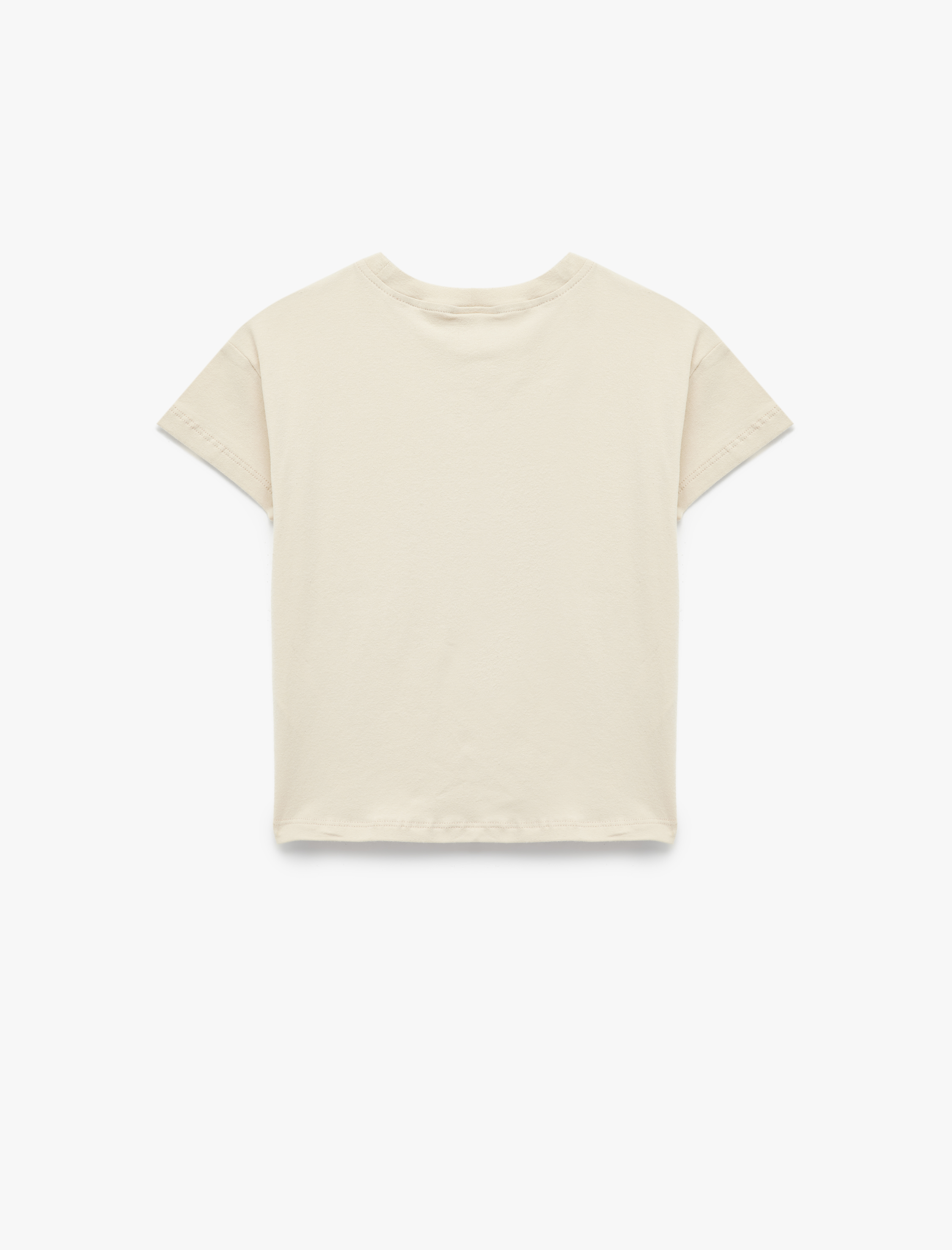  Kız Bebek Kısa Kollu Bisiklet Yaka Pamuklu Balerin Baskılı Tişört