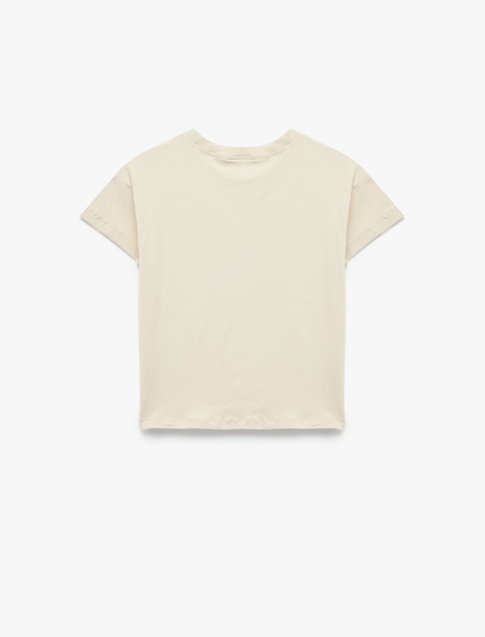 Kız Bebek Kısa Kollu Bisiklet Yaka Pamuklu Balerin Baskılı Tişört