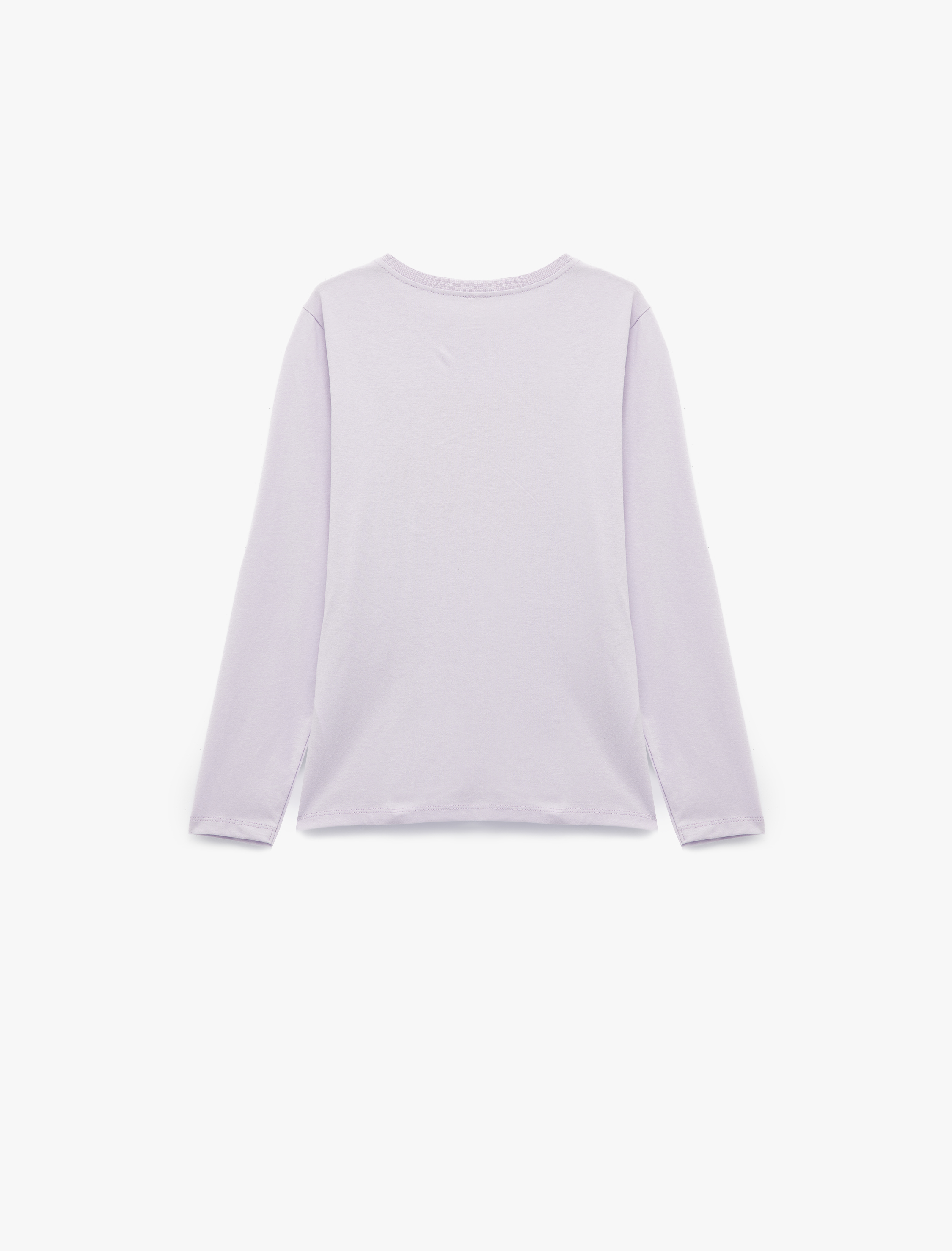  Kız Çocuk Uzun Kollu Bisiklet Yaka Ayıcık Baskılı Pamuklu Tişört