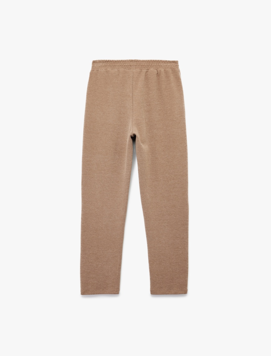   Slim Fit Nervürlü Yan Cepli Eşofman Pantolon