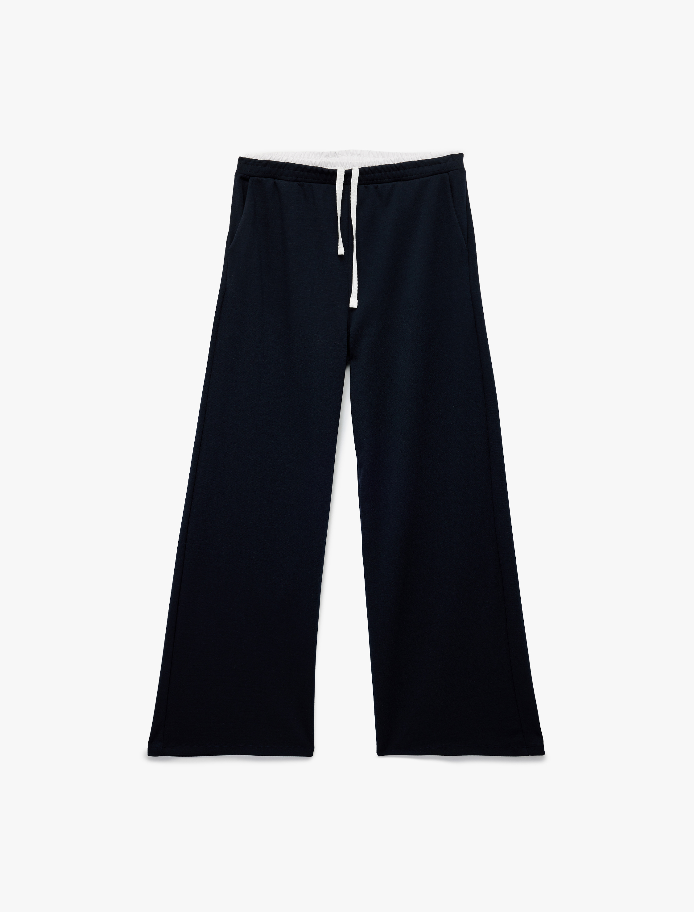   Cepli Çift Bel Detaylı Bağlamalı Geniş Paça Eşofman Altı