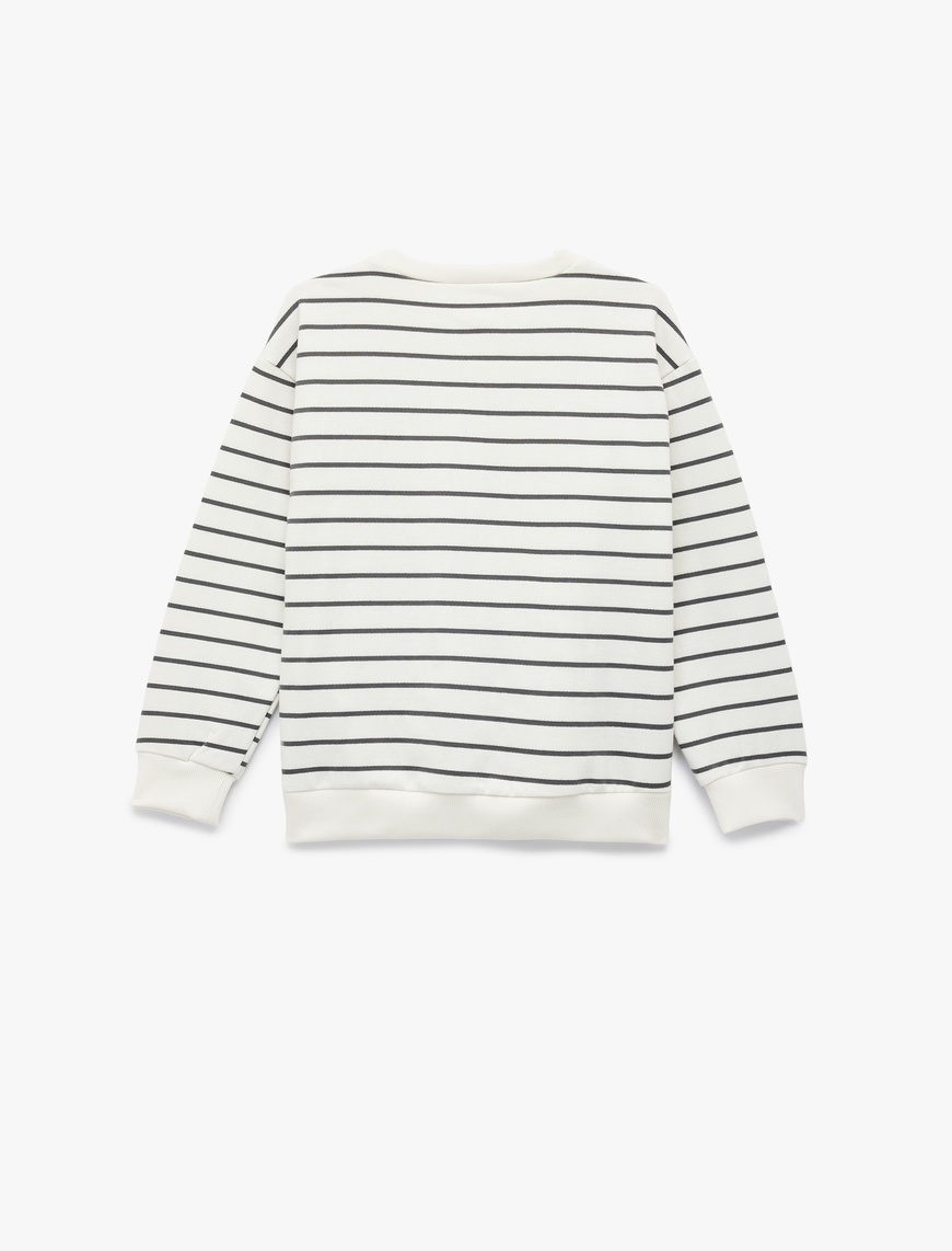  Erkek Çocuk Uzun Kollu Bisiklet Yaka Pamuklu Şardonlu Oversize Sweatshirt