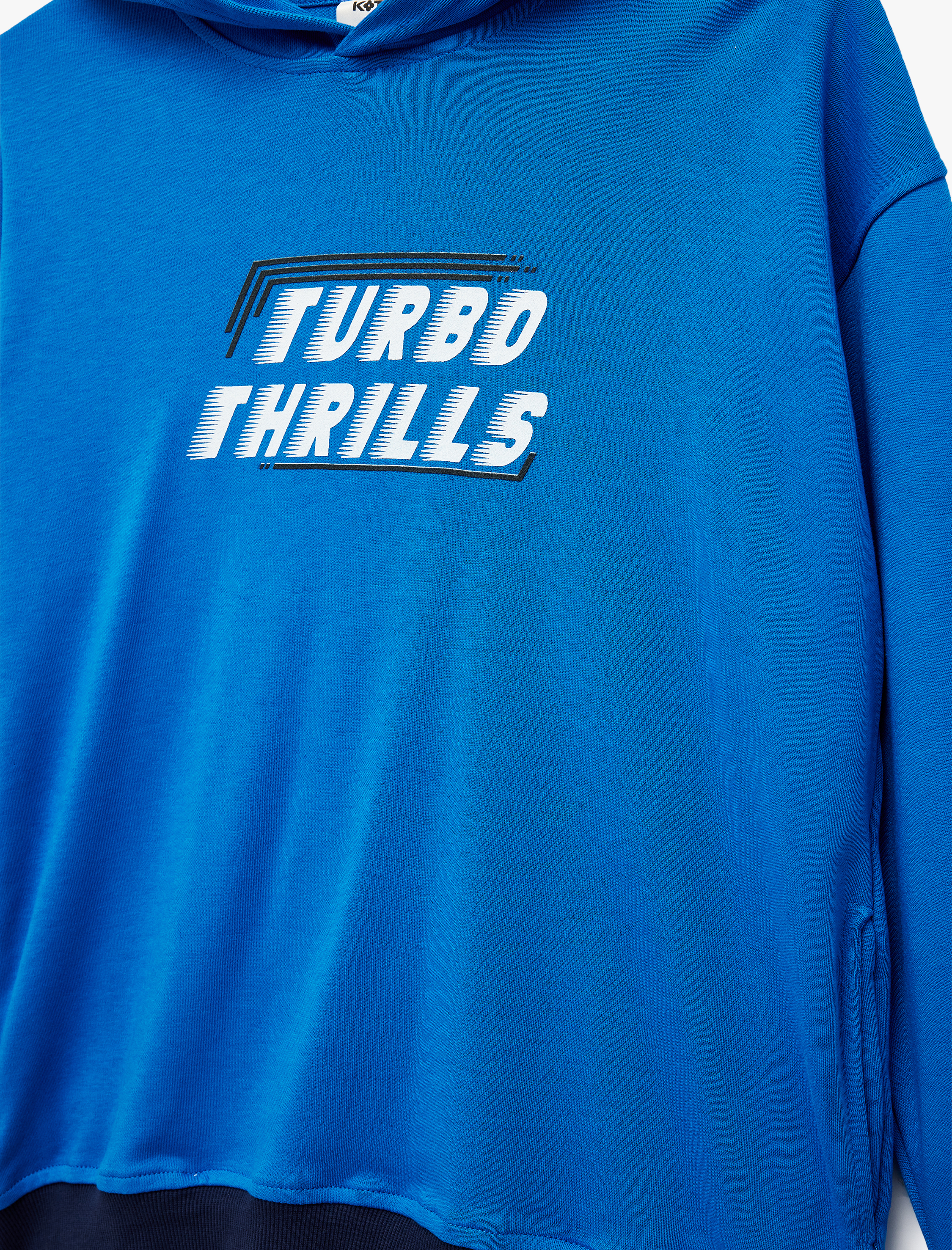  Erkek Çocuk Pamuklu Baskılı Uzun Kollu Kapşonlu Oversize Sweatshirt