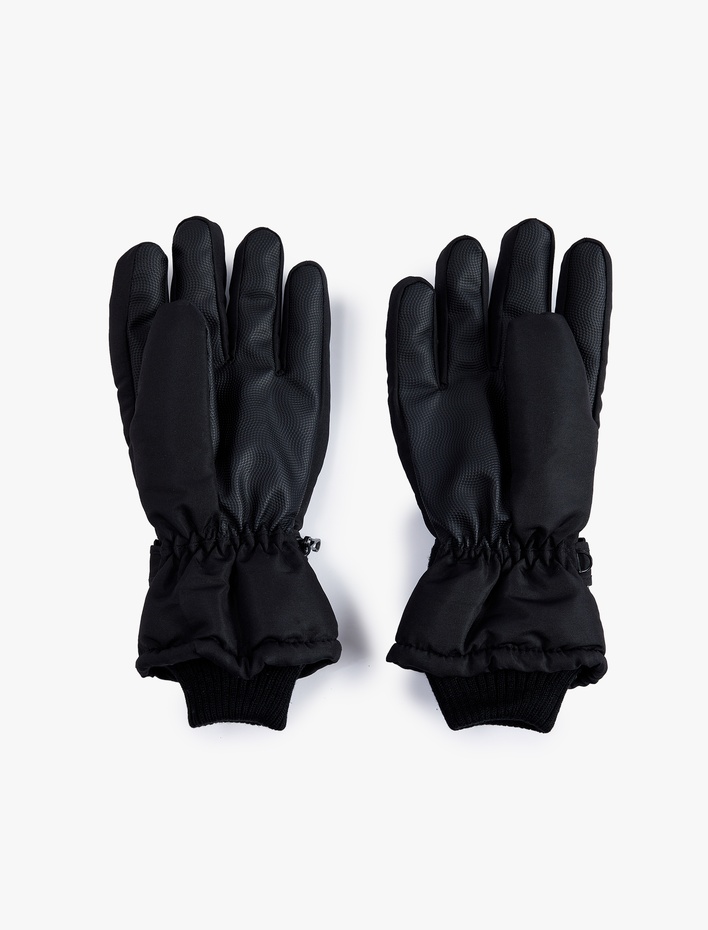 Erkek Renk Kontrastlı Kayak Eldiveni