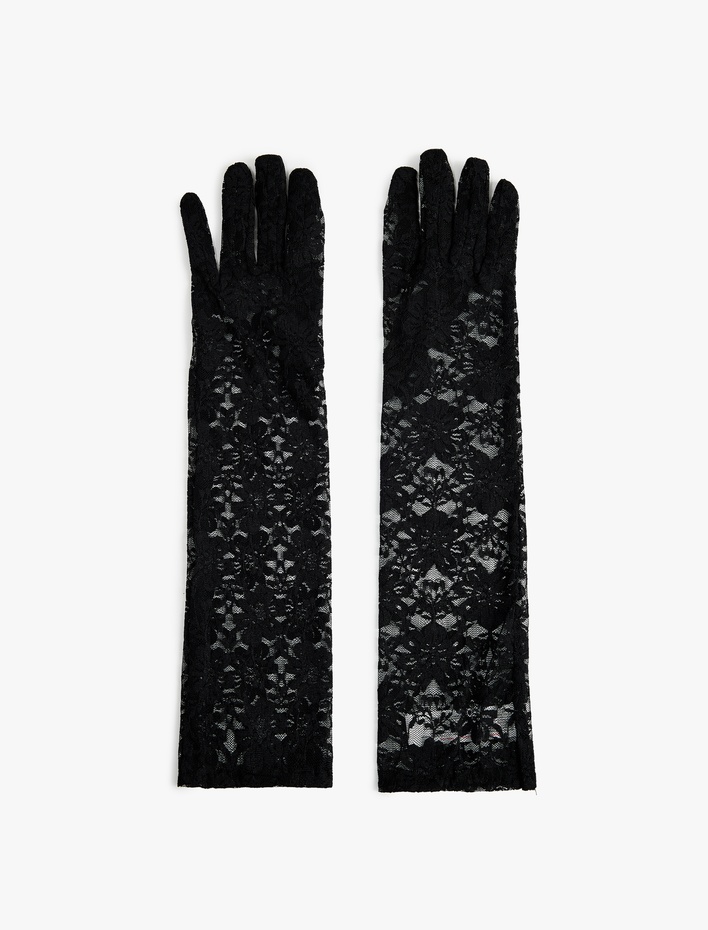 Kadın Uzun Dantel Eldiven - Koton X Sibil Çetinkaya