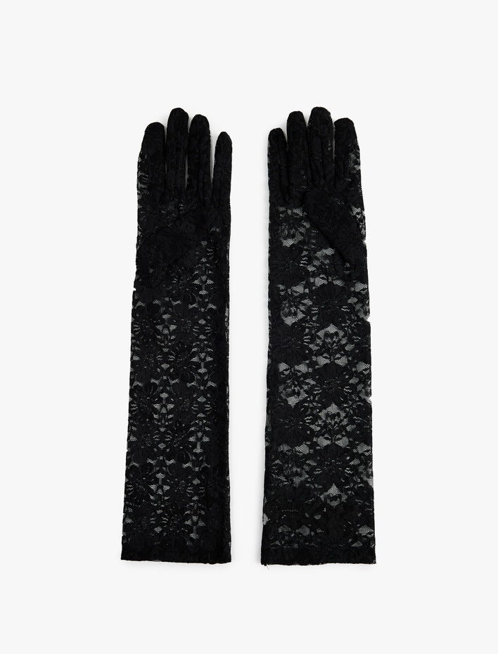 Kadın Uzun Dantel Eldiven - Koton X Sibil Çetinkaya