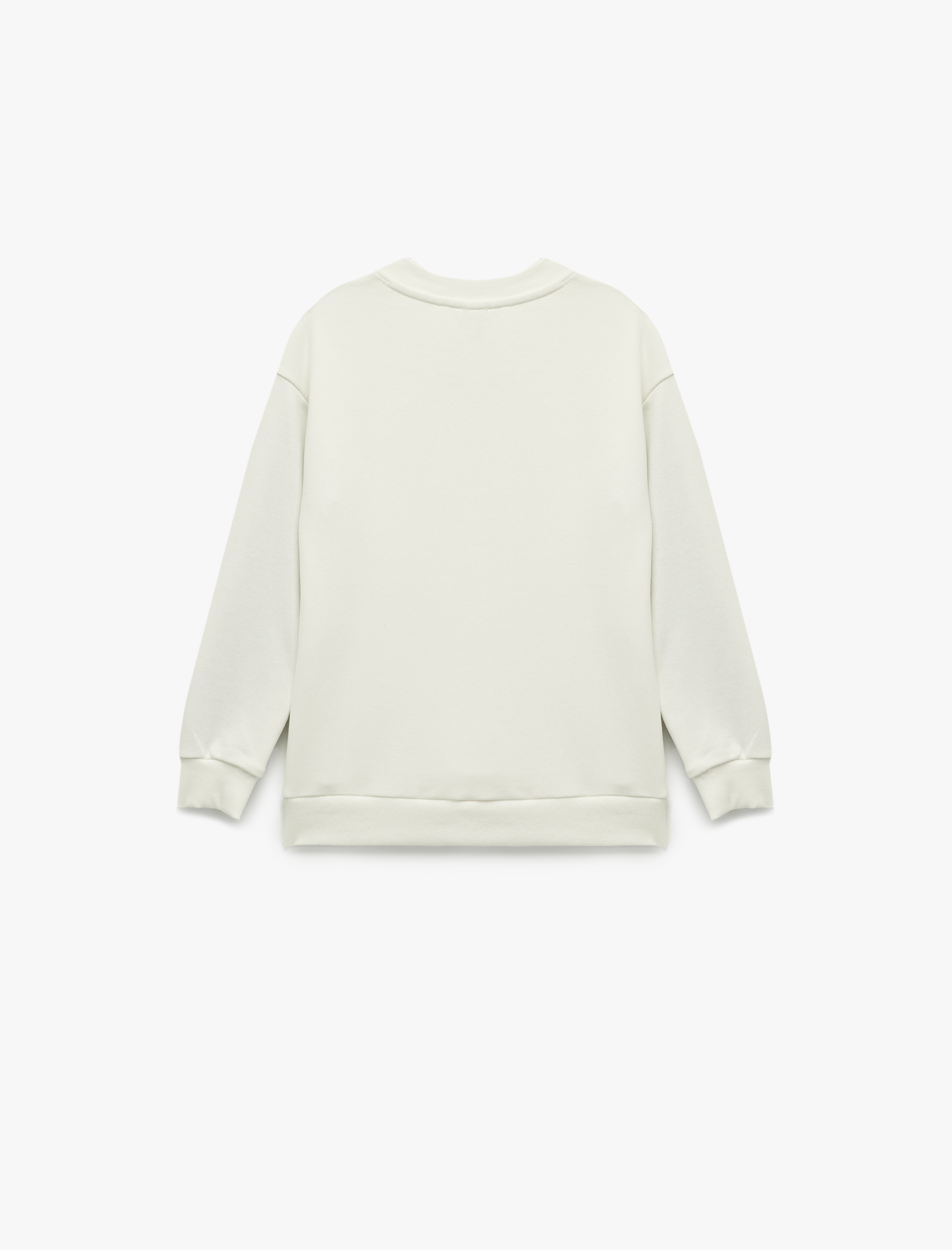 Erkek Çocuk Şardonlu Renk Kontrastlı Uzun Kollu Bisiklet Yaka Baskılı Oversize Sweatshirt
