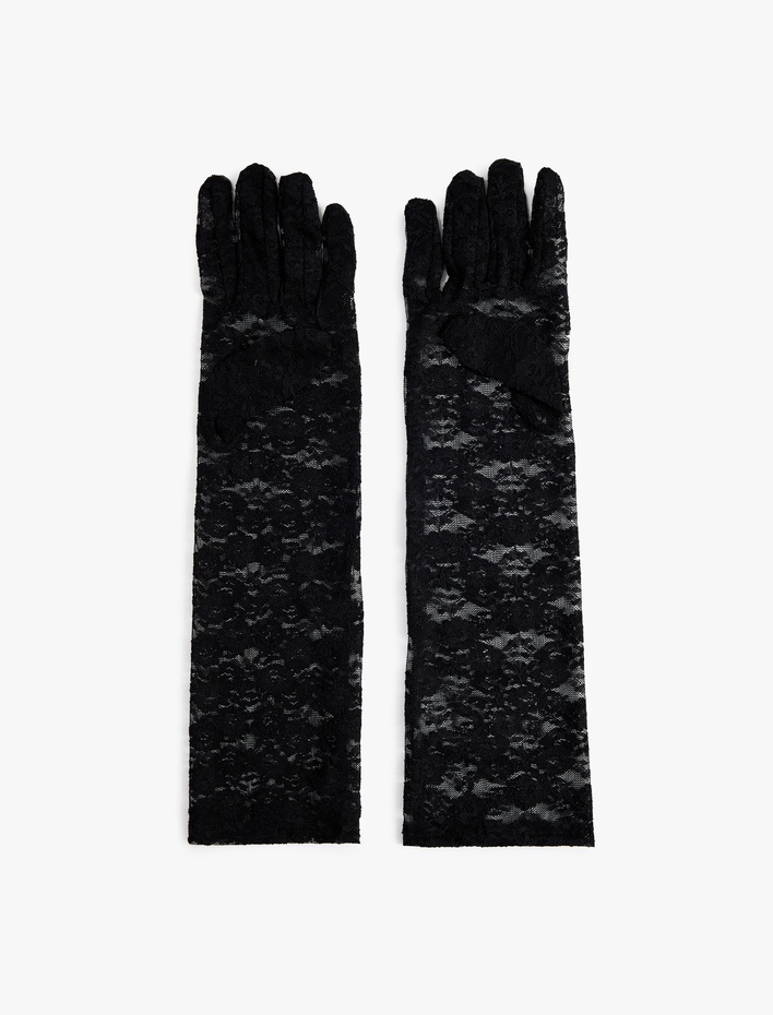 Kadın Uzun Dantel Eldiven - Koton X Sibil Çetinkaya
