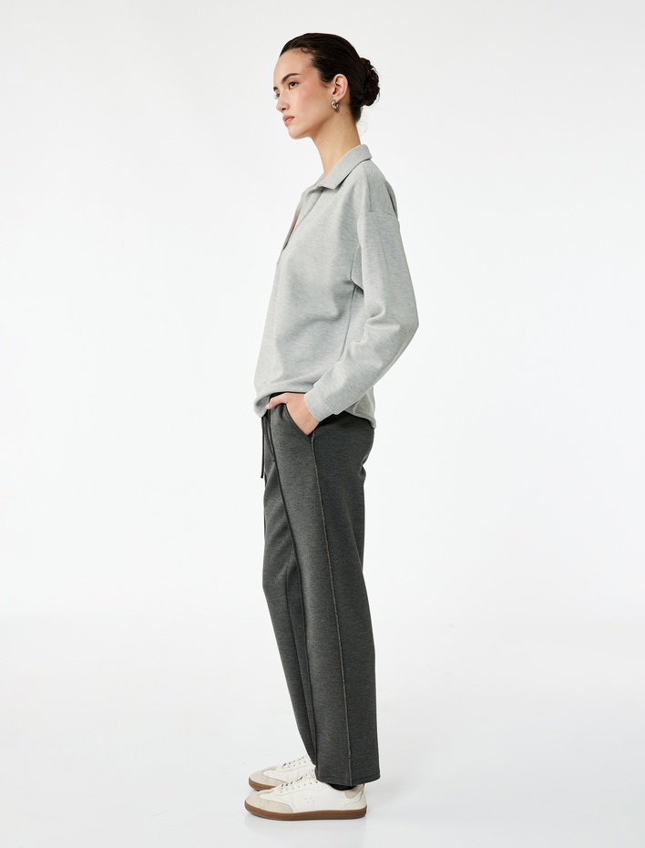  Scuba Kumaş Cepli Cigarette Kesim Eşofman Pantolon