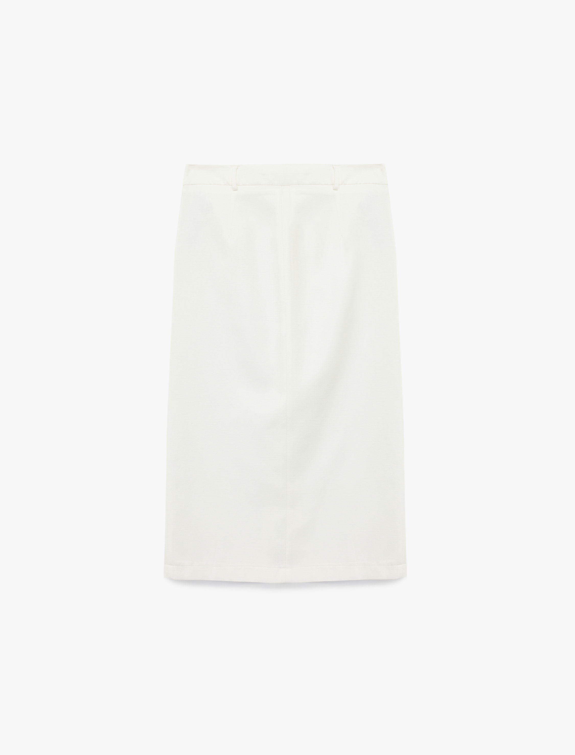   Standart Bel Cepli Yırtmaç Detaylı Midi Düğmeli Kalem Etek