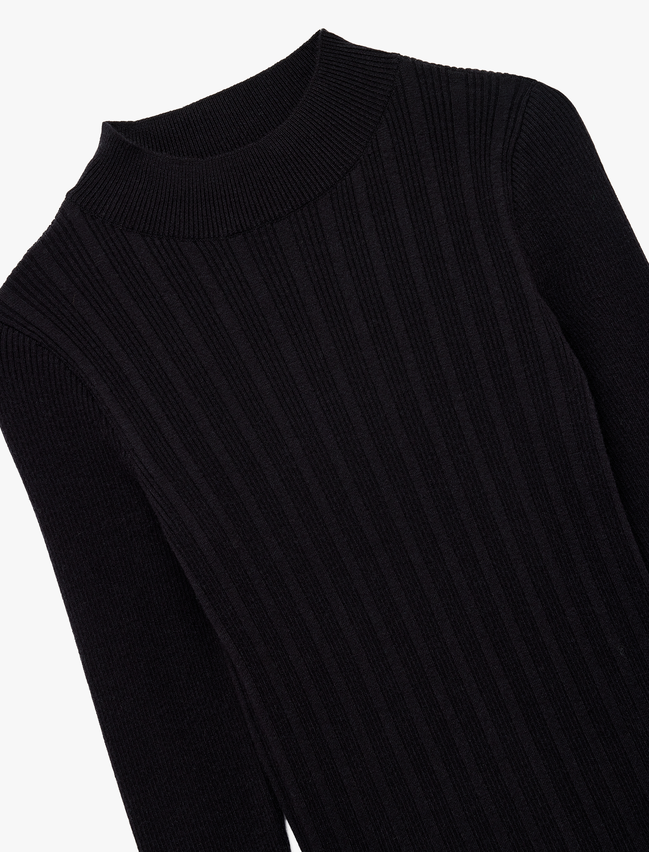   Dik Yaka Uzun Kollu Viskon Triko Kazak