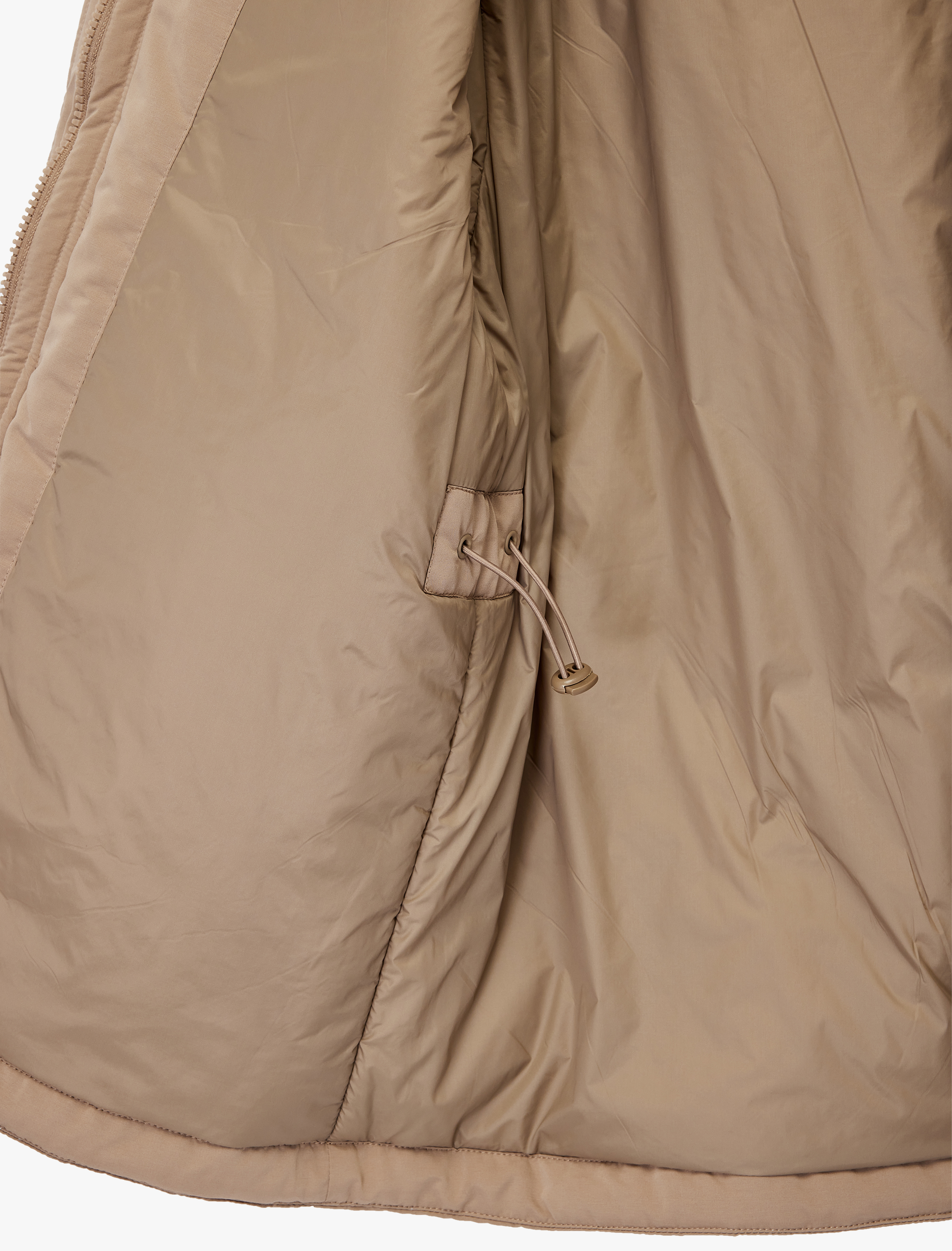   Uzun Kollu Cepli Fermuarlı Su İtici Kapüşonlu Mont