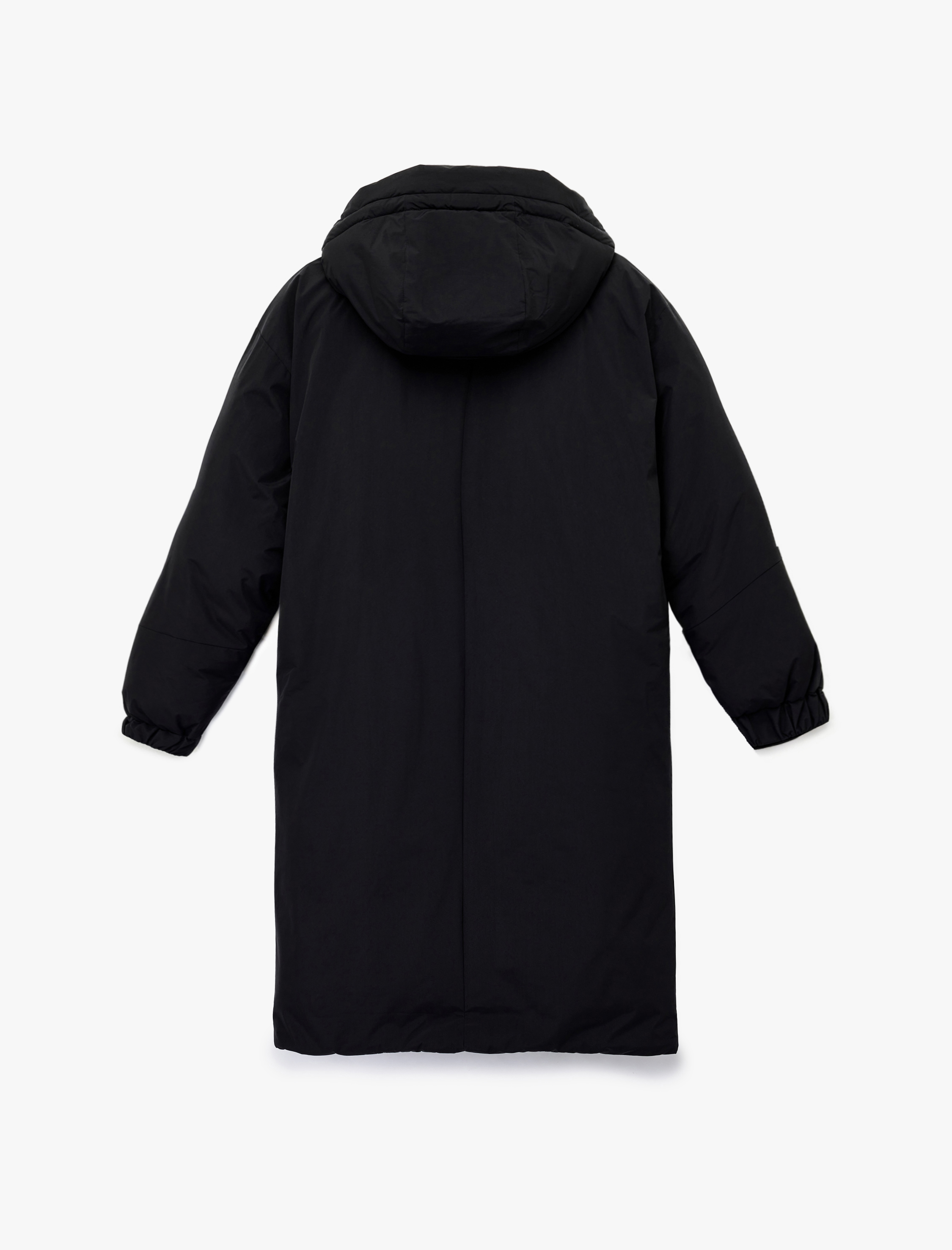   Çıkarılabilir Kapüşonlu Uzun Kollu Fermuarlı Anorak Su İtici Oversize Uzun Mont