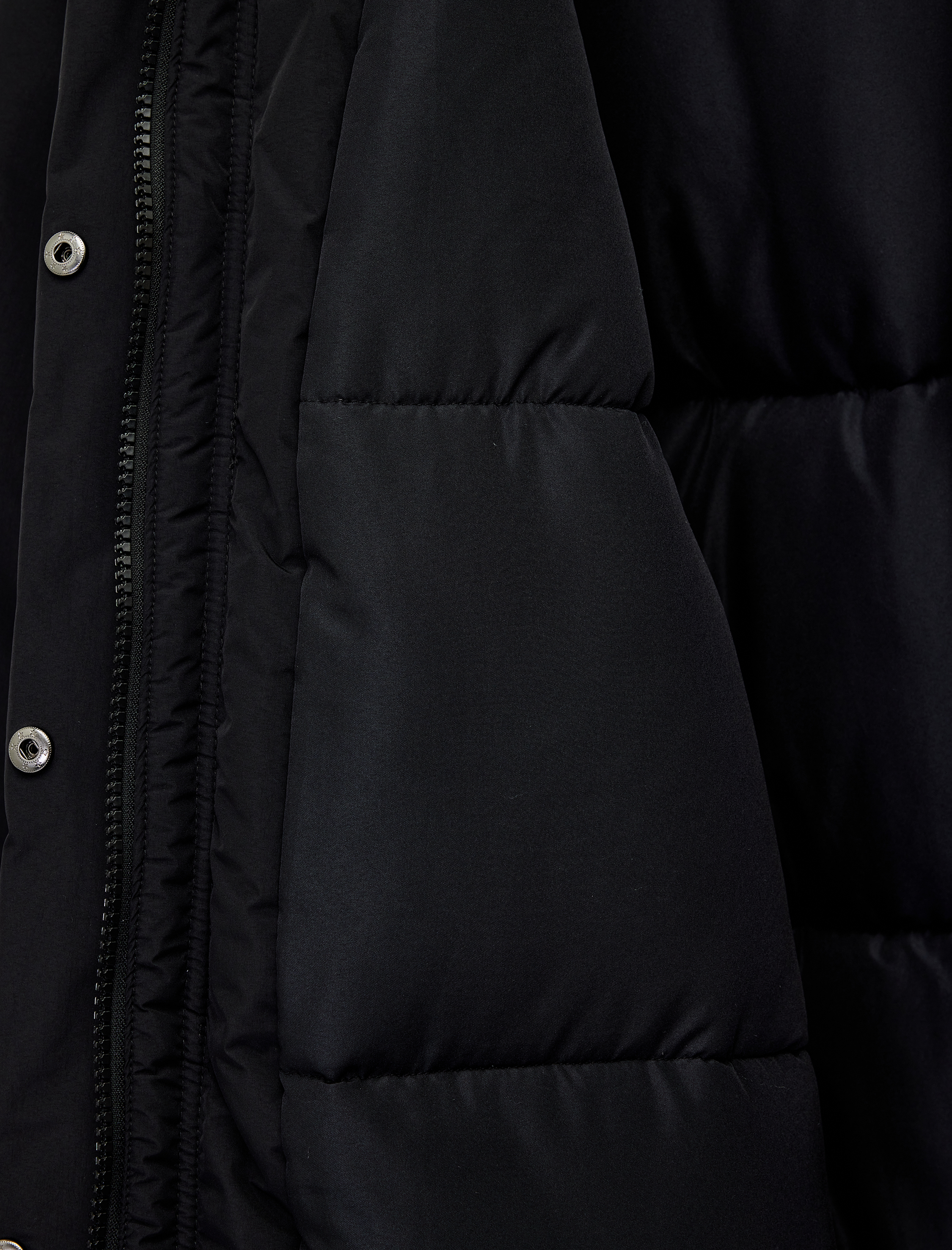   Çıkarılabilir Kapüşonlu Uzun Kollu Fermuarlı Anorak Su İtici Oversize Uzun Mont