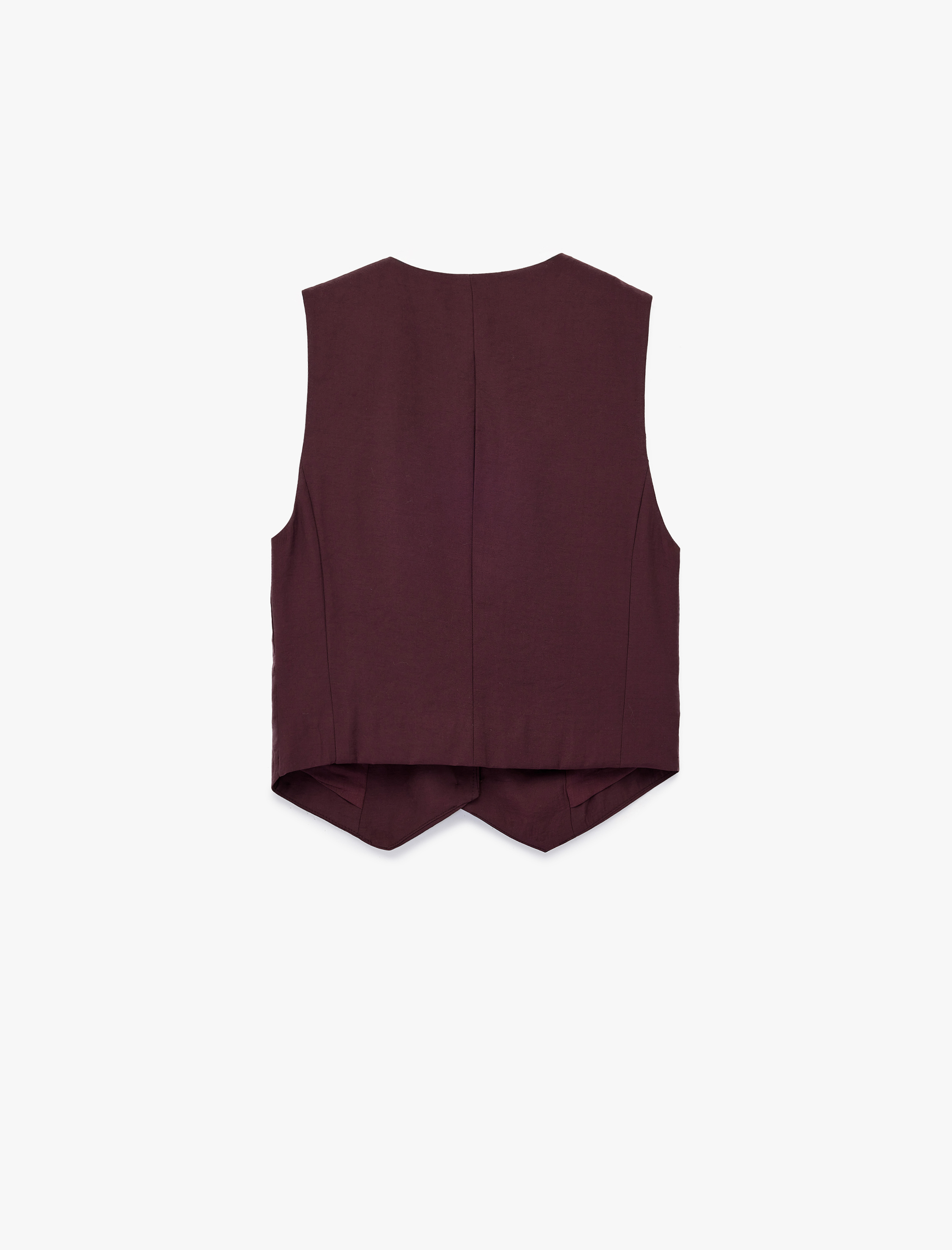   Modal Kumaş Astarlı Düğmeli Cepli Crop Blazer Yelek