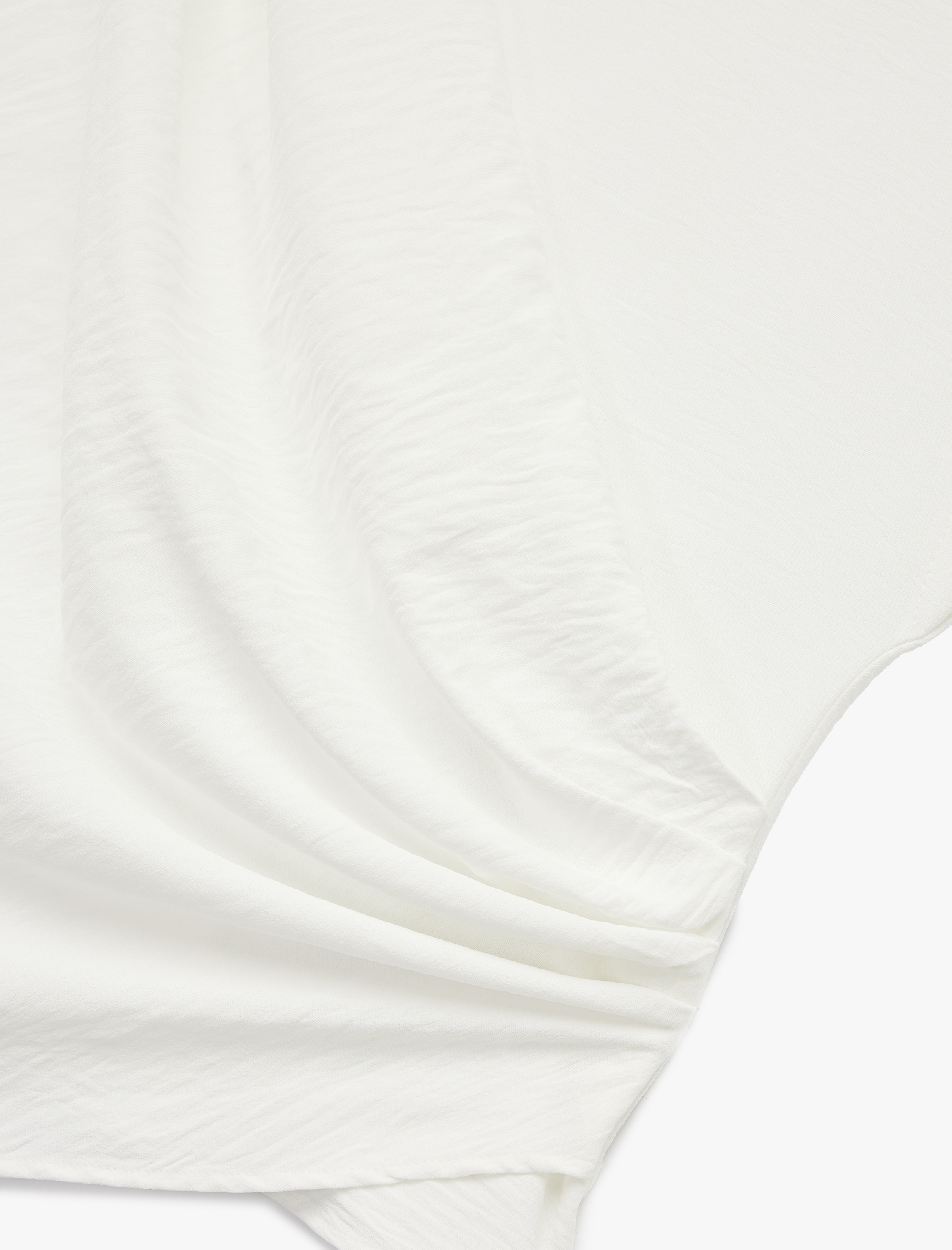   Aerobin Kumaş Drape Detaylı Bisiklet Yaka Kolsuz Bluz