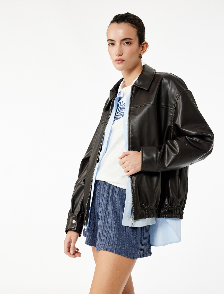   Slim Fit Beli Lastikli Dokulu Mini Şort