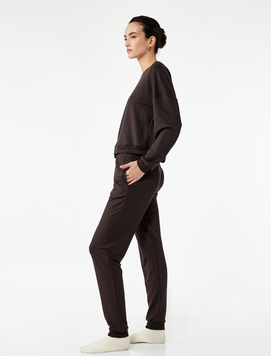   Modal Kumaş Slim Fit Cepli Jogger Pijama Altı