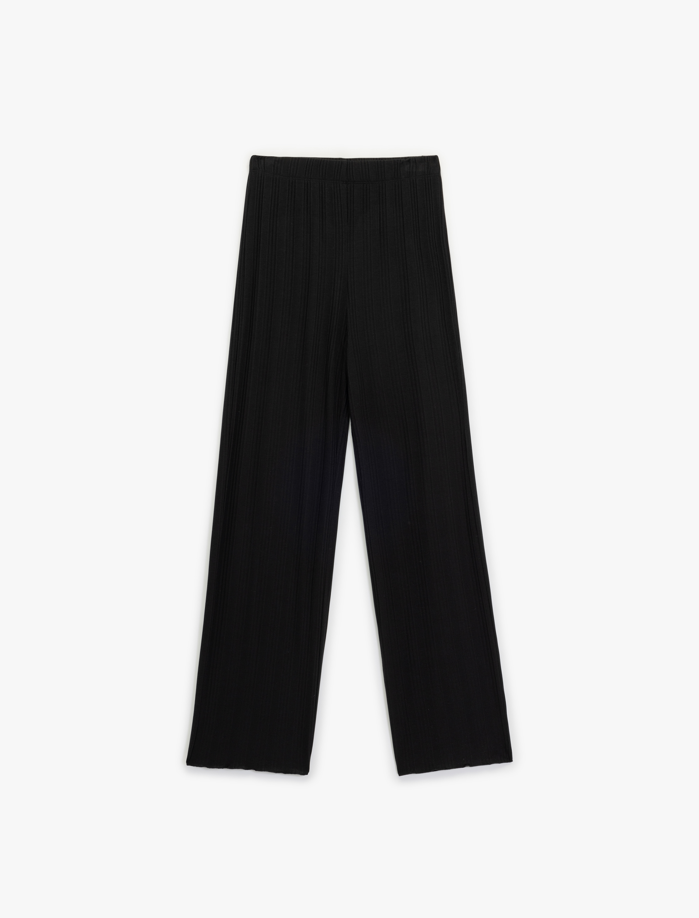   Modal Kumaş Dokulu Düz Bol Paça Pijama Altı