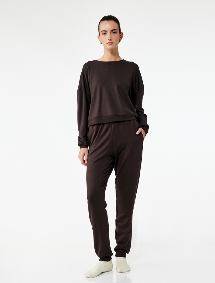 Modal Kumaş Slim Fit Cepli Jogger Pijama Altı