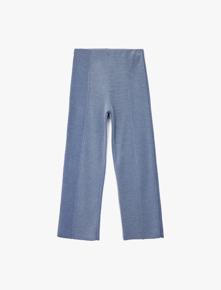  Normal Bel Nervürlü Bol Paça Pantolon
