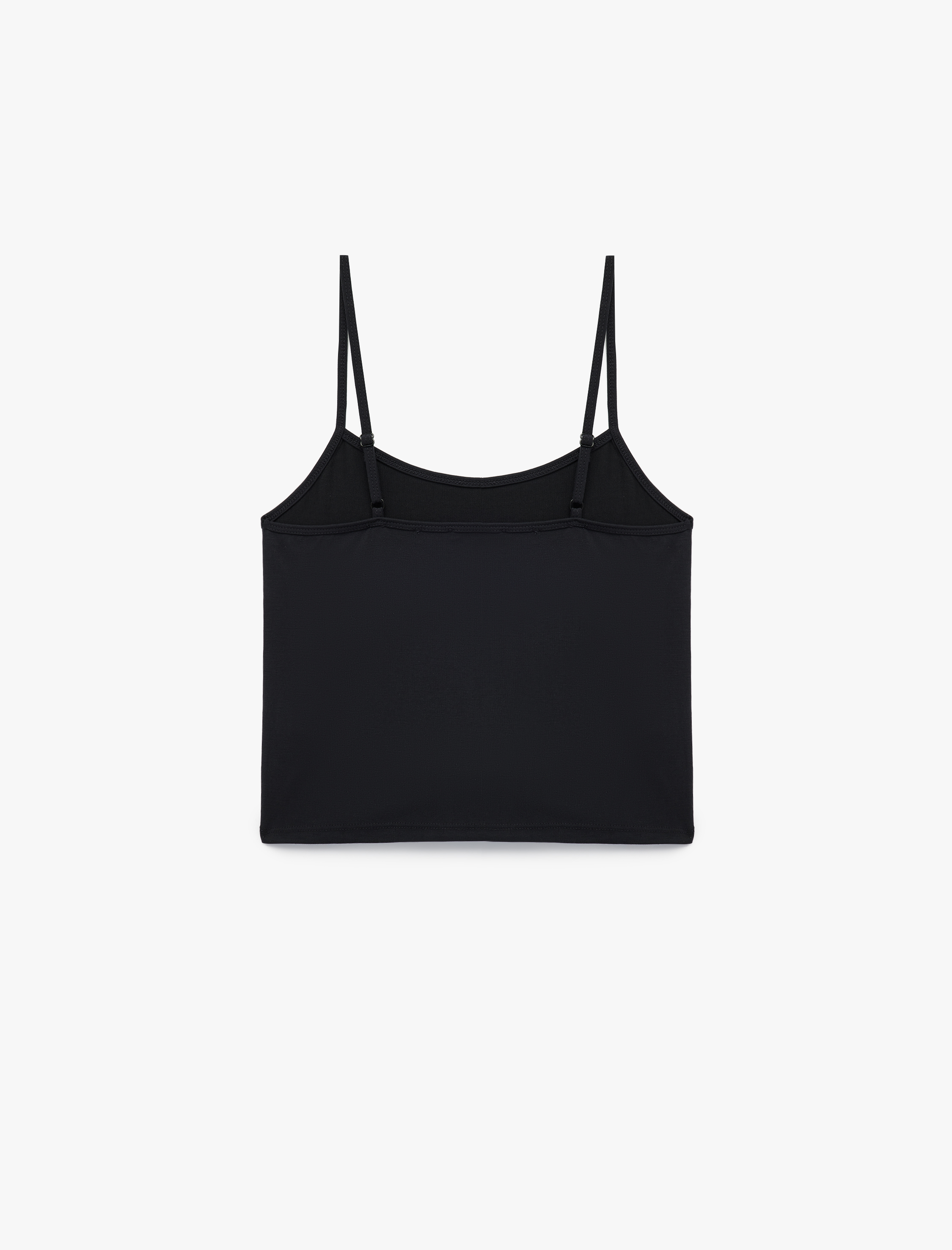   Modal Kumaş İnce Askılı Crop Pijama Üstü