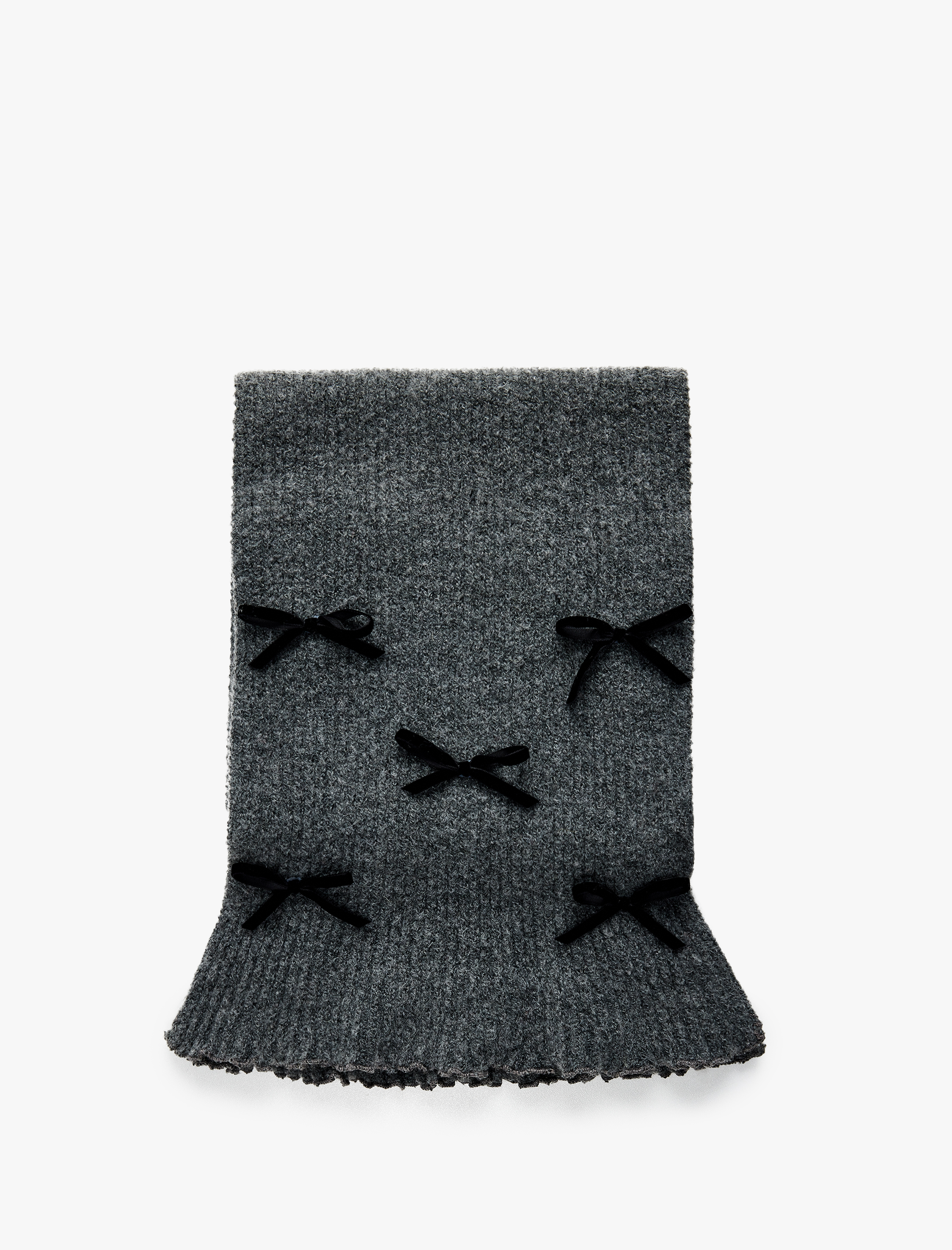  Kadın Fiyonklu Triko Uzun Atkı