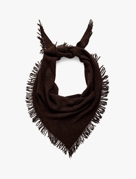 Kare Püsküllü Yumuşak Dokulu Şal