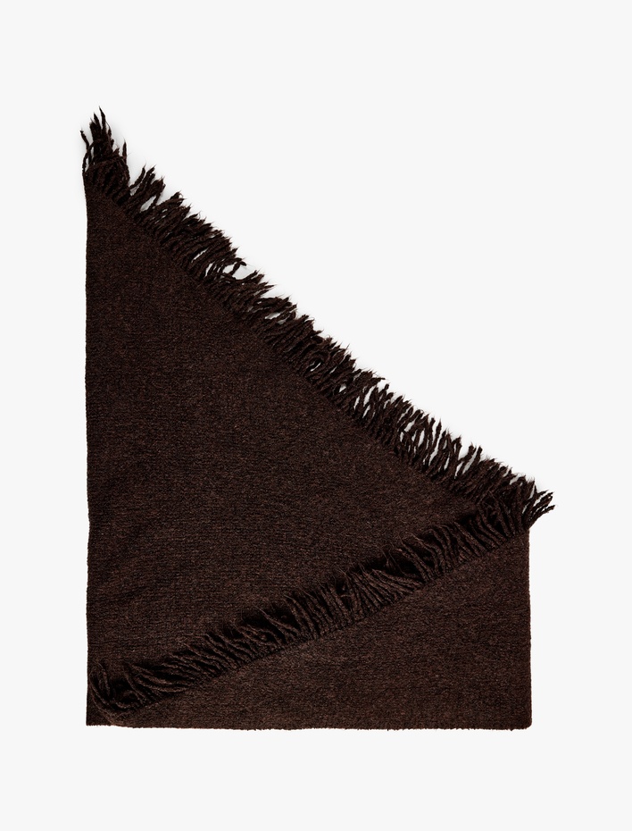 Kadın Kare Püsküllü Yumuşak Dokulu Şal