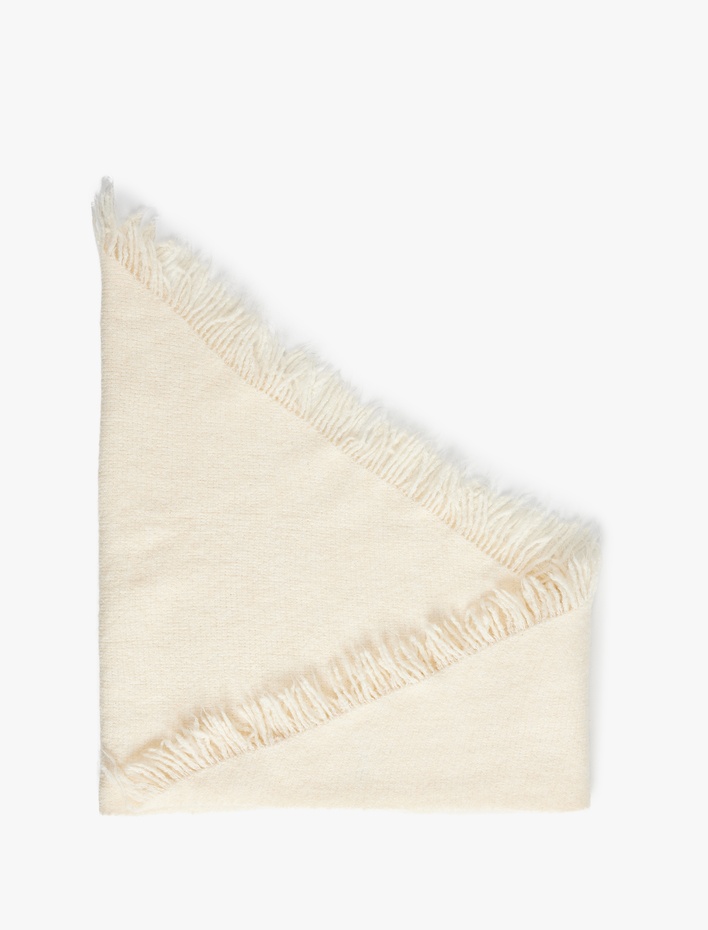 Kadın Kare Püsküllü Yumuşak Dokulu Şal