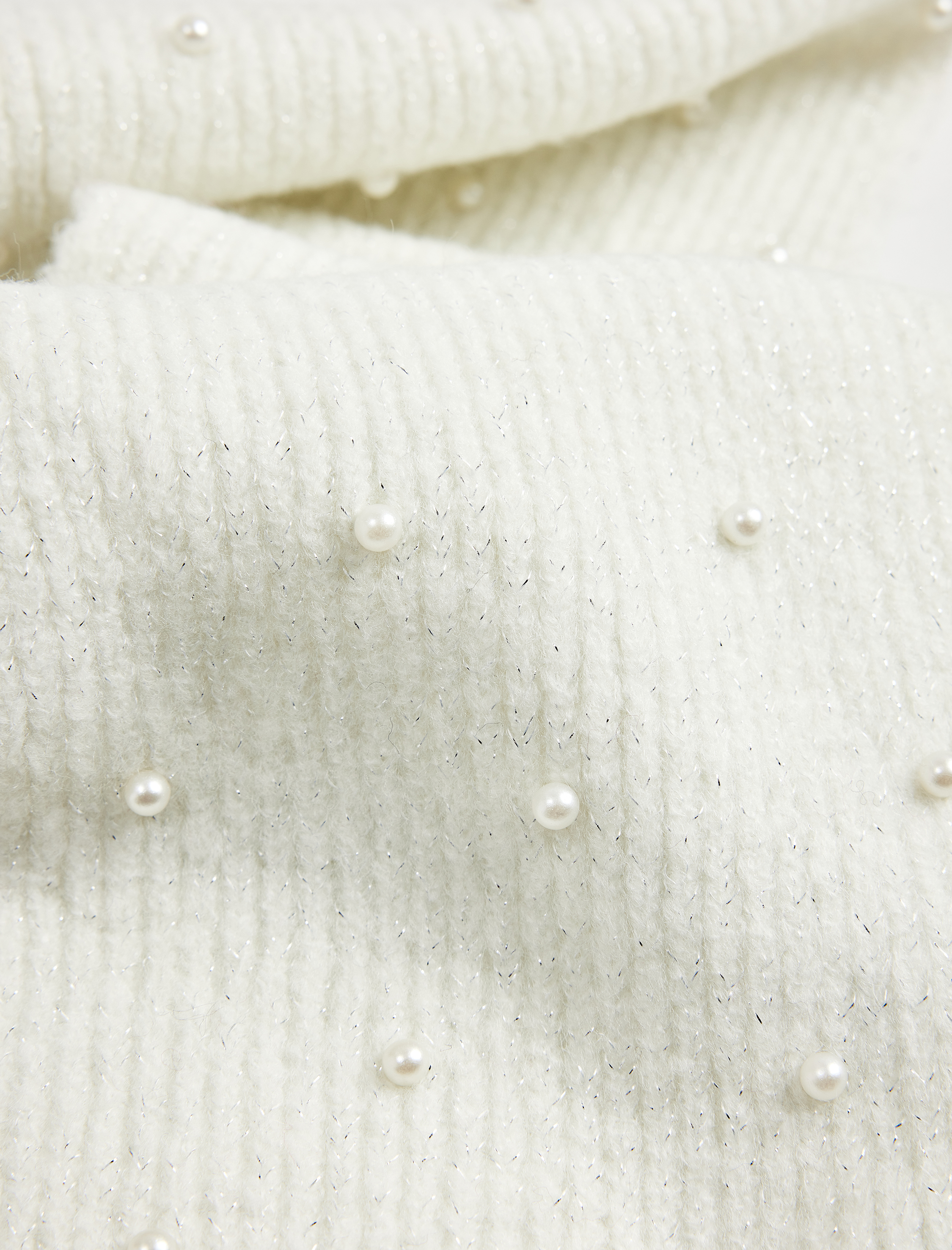  Kız Çocuk Uzun İnci Detaylı Atkı