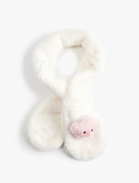 Uzun Yıldız Detaylı Peluş Atkı