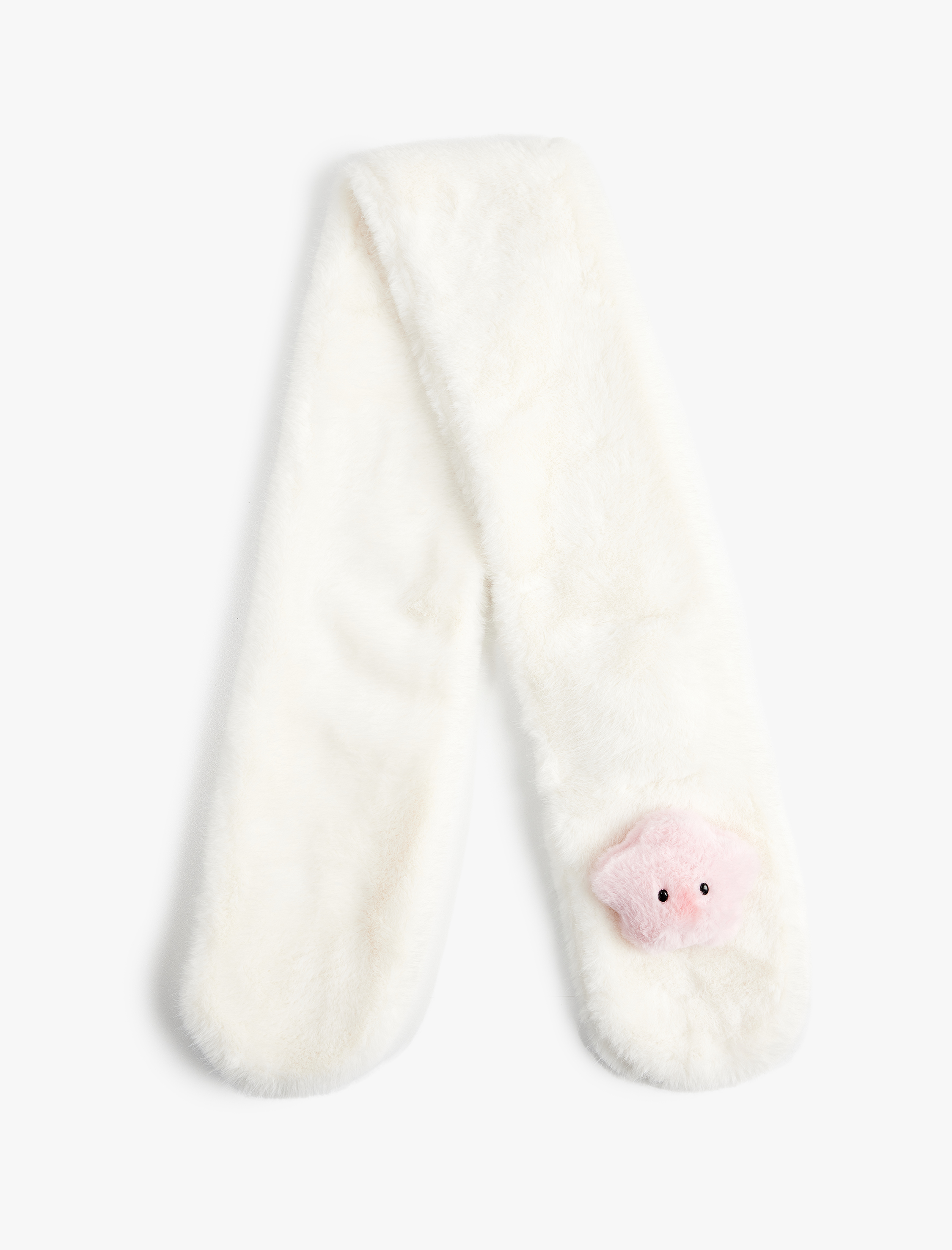  Kız Çocuk Uzun Yıldız Detaylı Peluş Atkı