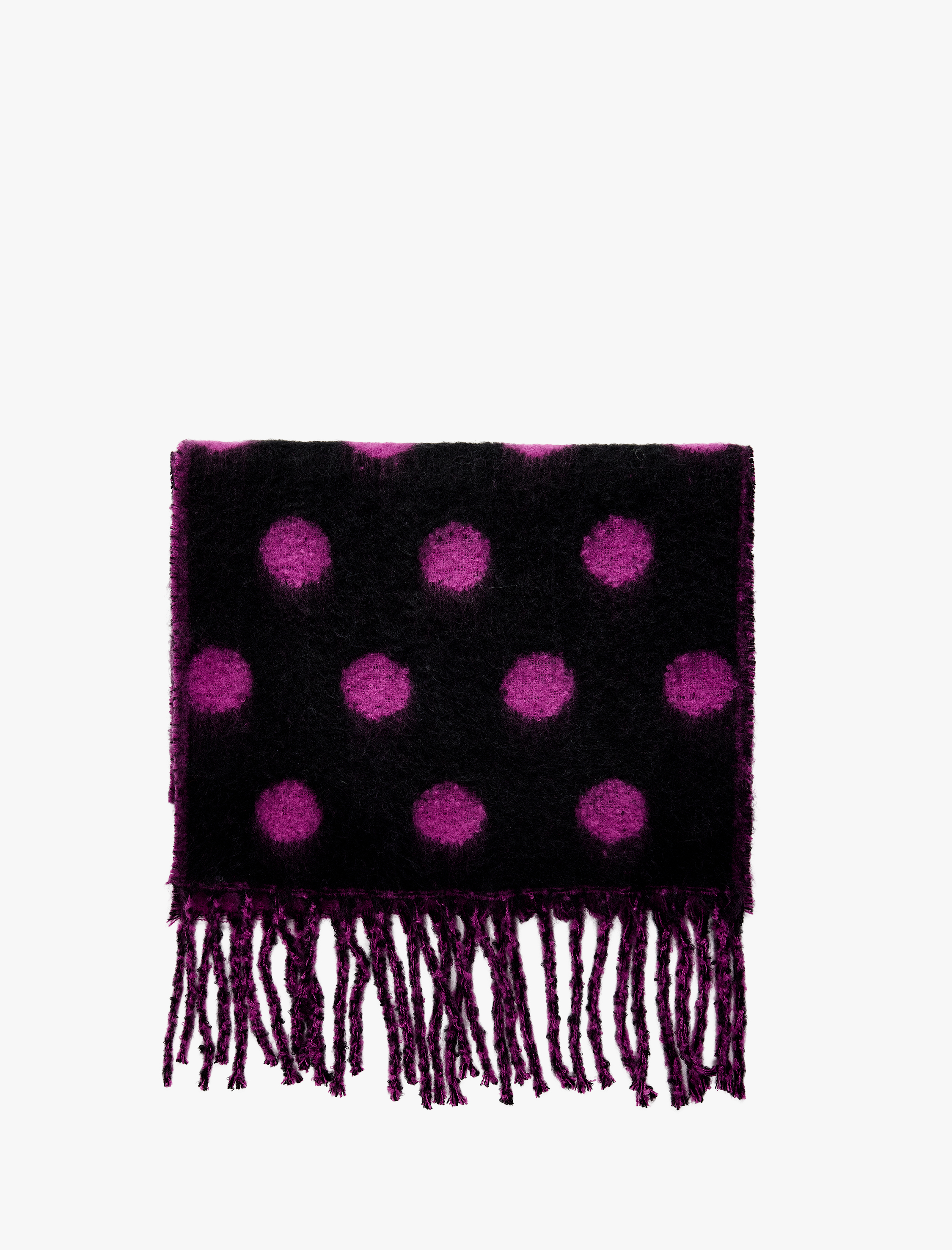  Kadın Puantiyeli Püsküllü Yumuşak Dokulu Uzun Atkı