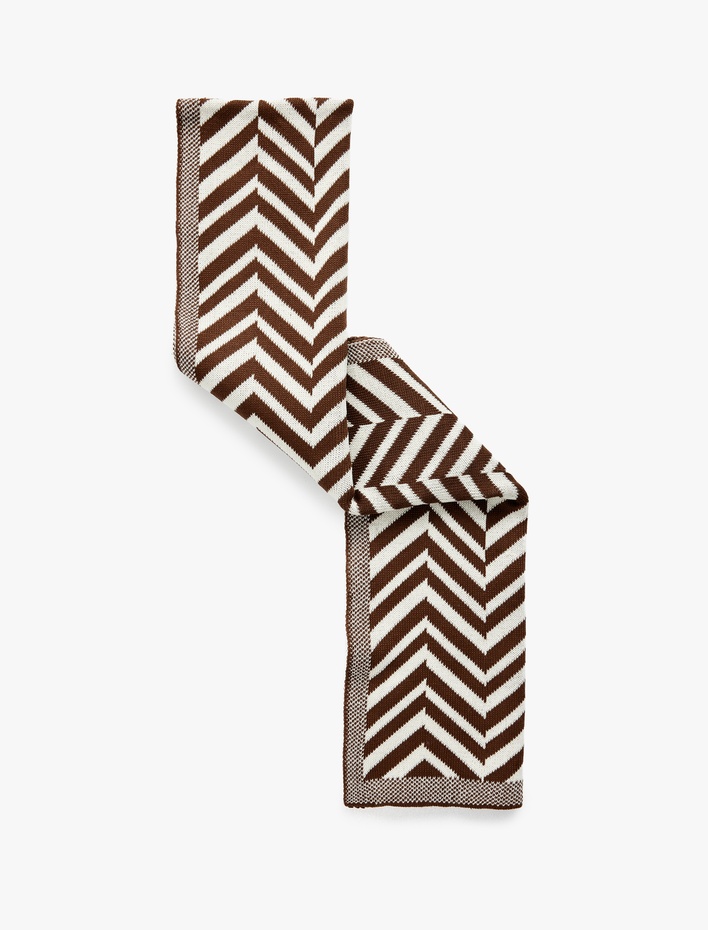 Erkek Balıksırtı Desenli Uzun Atkı